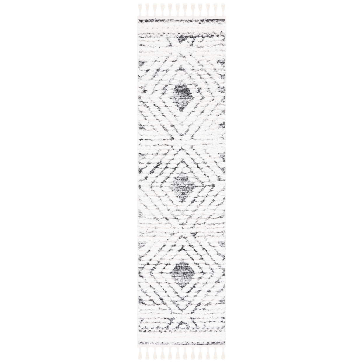 SAFAVIEH Moroccan Tassel Shag MTS614A Ivory / Grey Rug - 8' X 10'