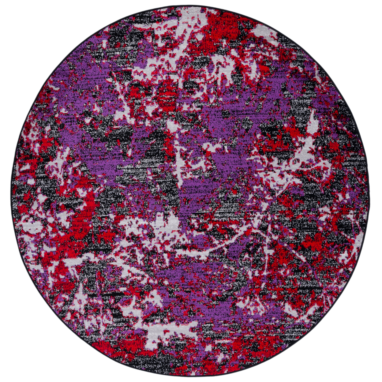 SAFAVIEH Skyler Collection SKY186V Black / Purple Rug - 6' 7 Round
