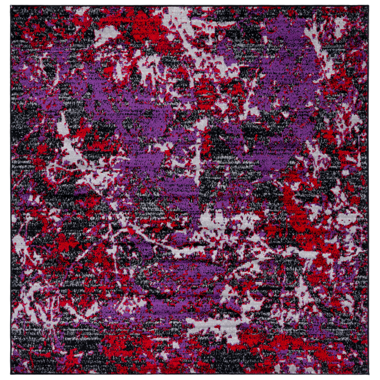 SAFAVIEH Skyler Collection SKY186V Black / Purple Rug - 6' 7 Square