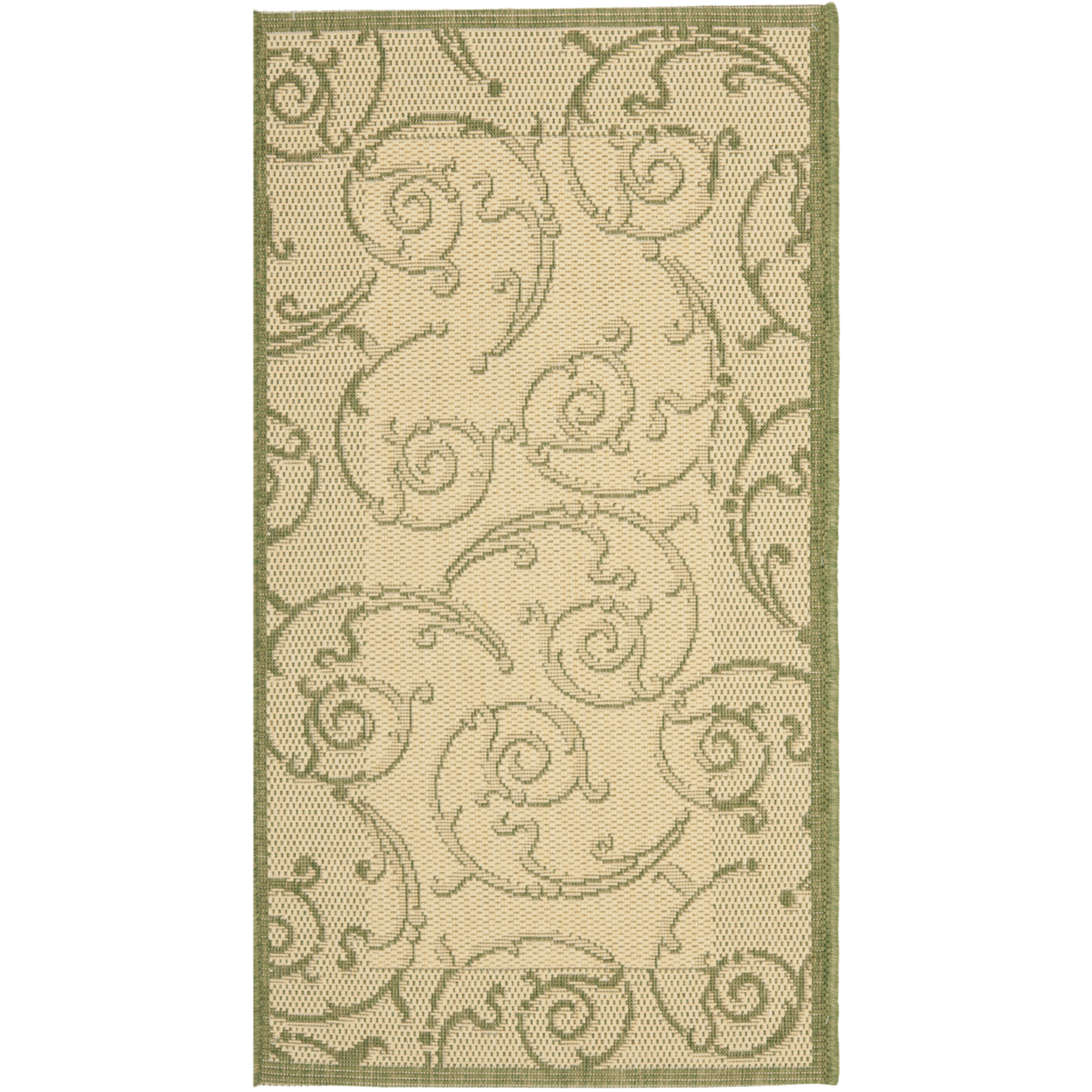 SAFAVIEH Outdoor CY2665-1E01 Courtyard Natural / Olive Rug - 7' 10 Round