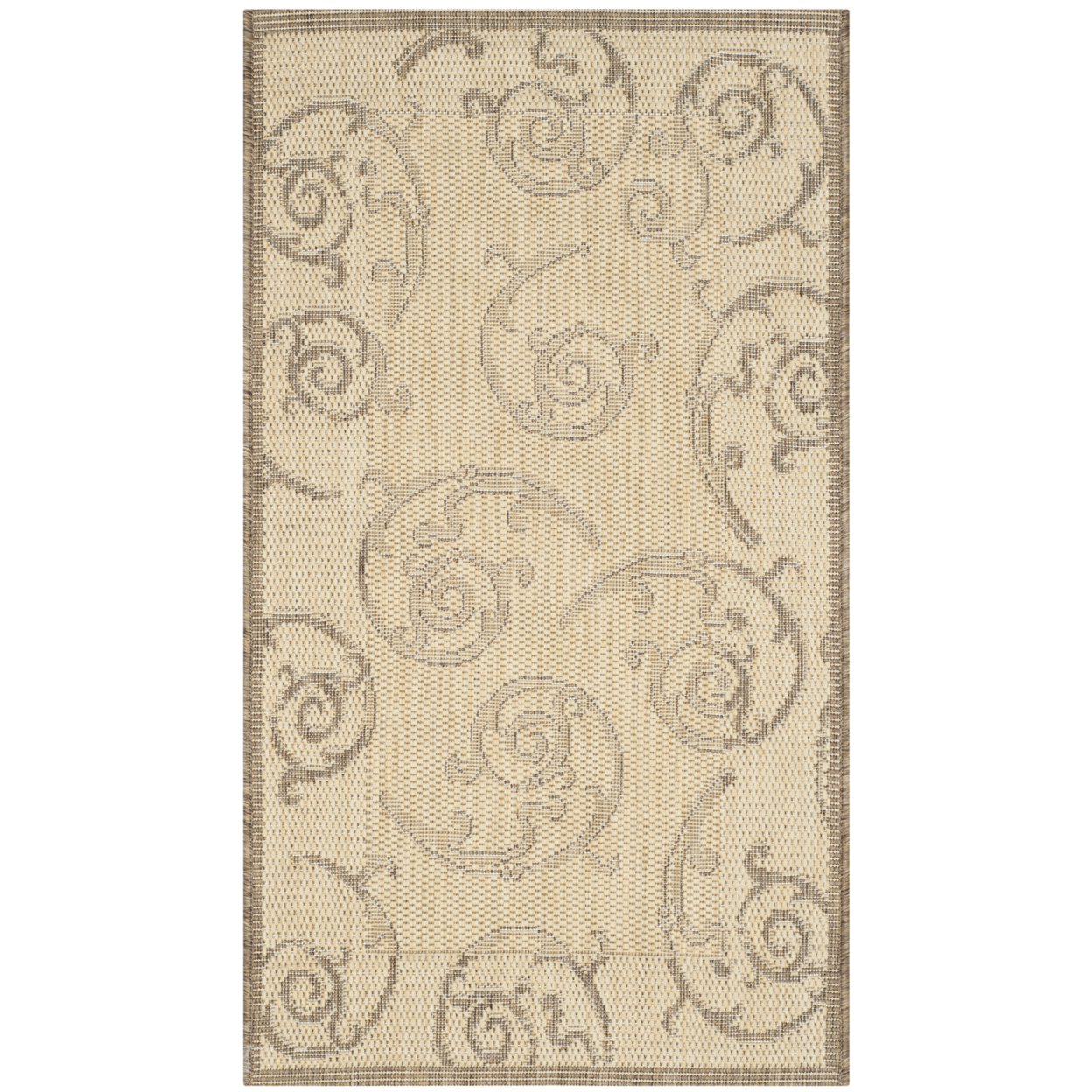 SAFAVIEH Outdoor CY2665-3001 Courtyard Natural / Brown Rug - 6' 7 Square