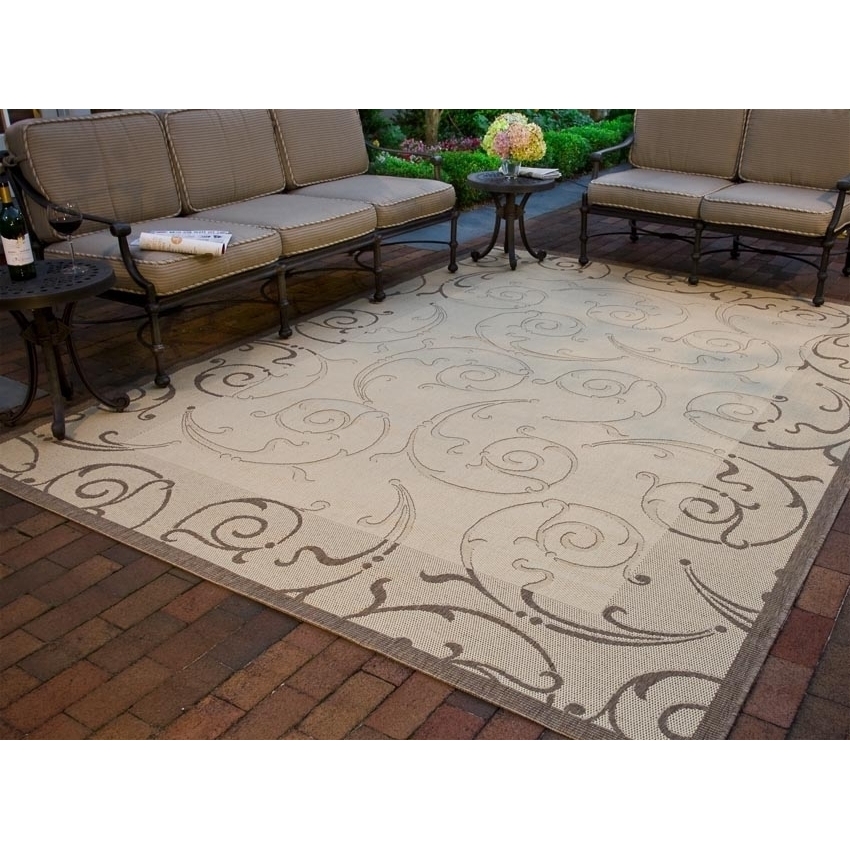 SAFAVIEH Outdoor CY2665-3001 Courtyard Natural / Brown Rug - 9' X 12'
