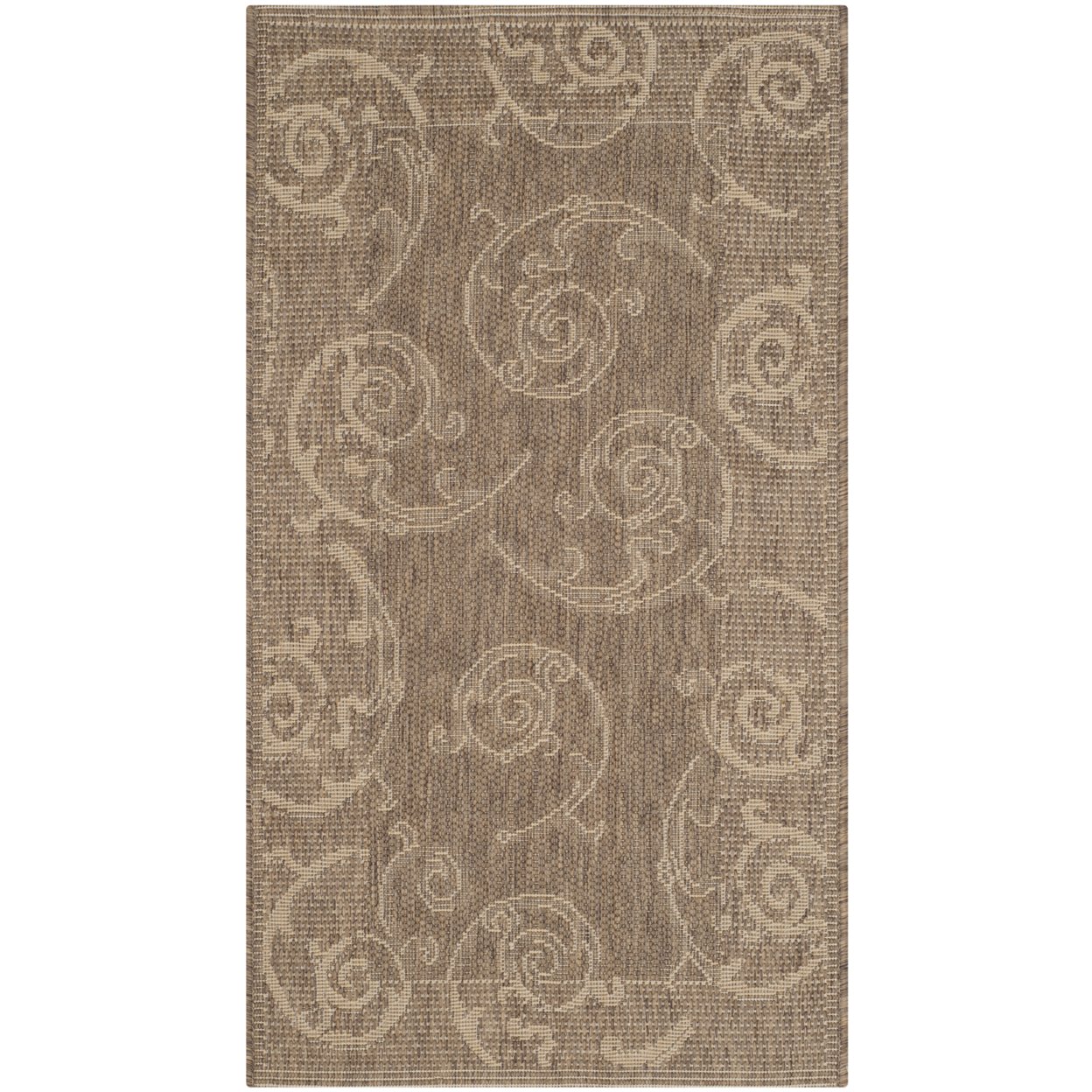 SAFAVIEH Outdoor CY2665-3009 Courtyard Brown / Natural Rug - 6' 7 Square