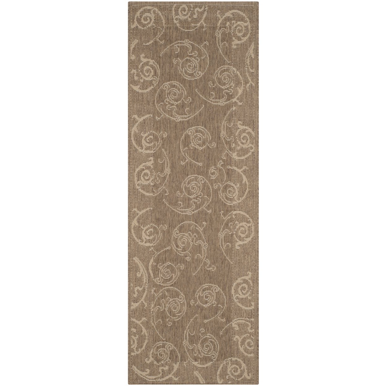 SAFAVIEH Outdoor CY2665-3009 Courtyard Brown / Natural Rug - 2' 3 X 10'