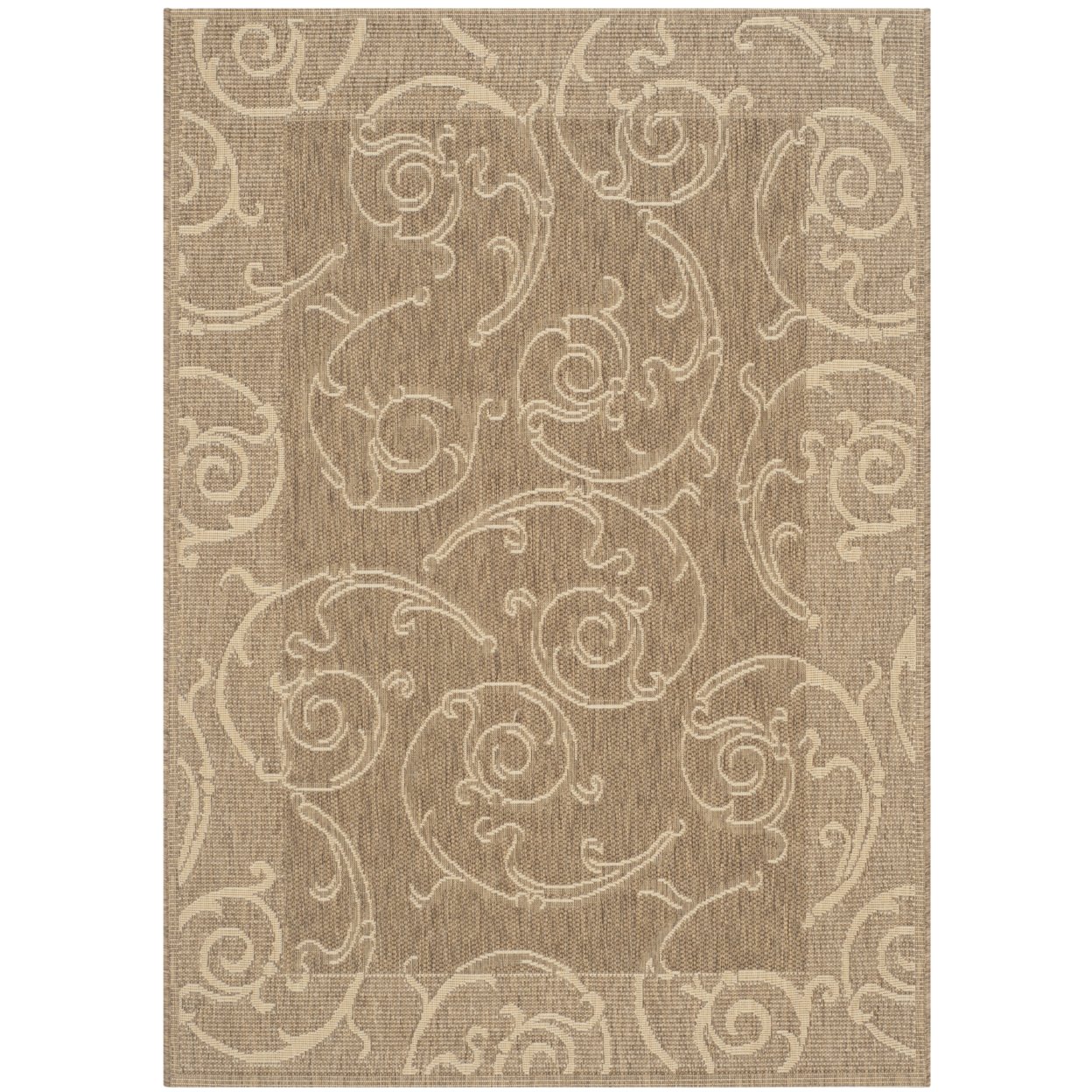SAFAVIEH Outdoor CY2665-3009 Courtyard Brown / Natural Rug - 4' X 5' 7