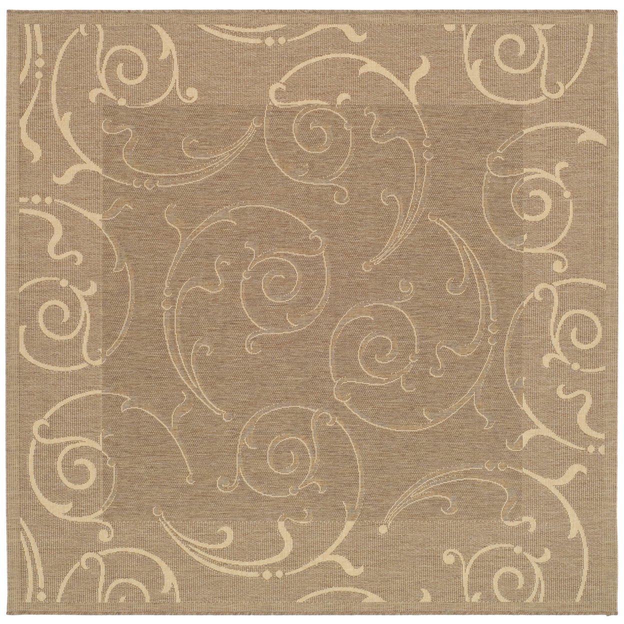 SAFAVIEH Outdoor CY2665-3009 Courtyard Brown / Natural Rug - 7' 10 Square
