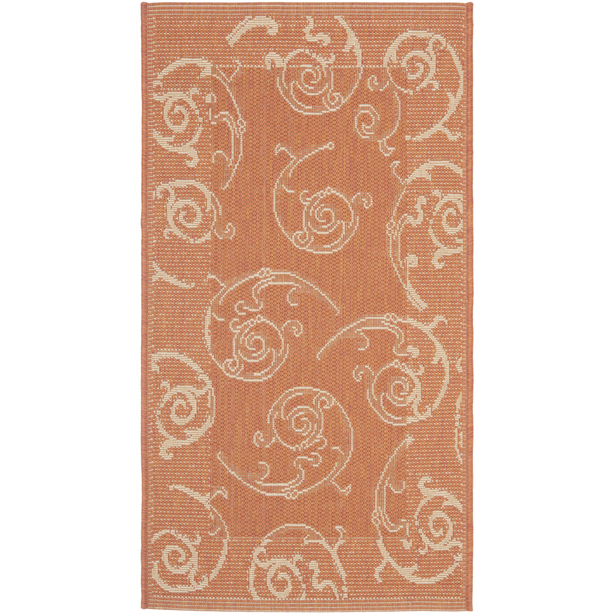 SAFAVIEH Outdoor CY2665-3202 Courtyard Terracotta / Natural Rug - 6' 7 Square