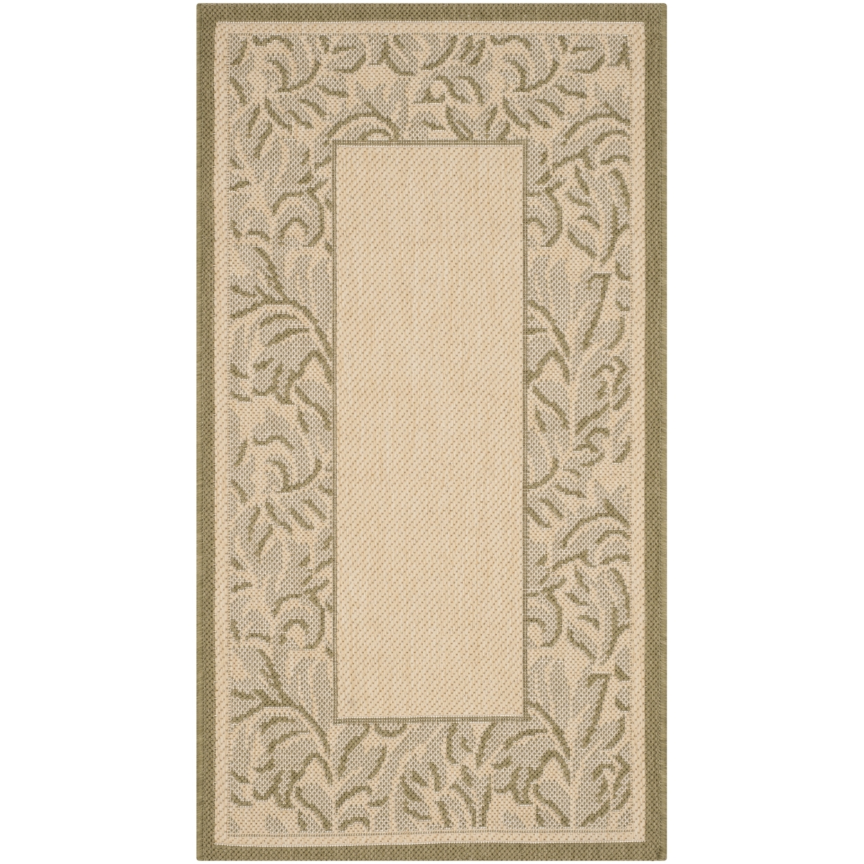 SAFAVIEH Outdoor CY2666-1E01 Courtyard Natural / Olive Rug - 6' 7 Round