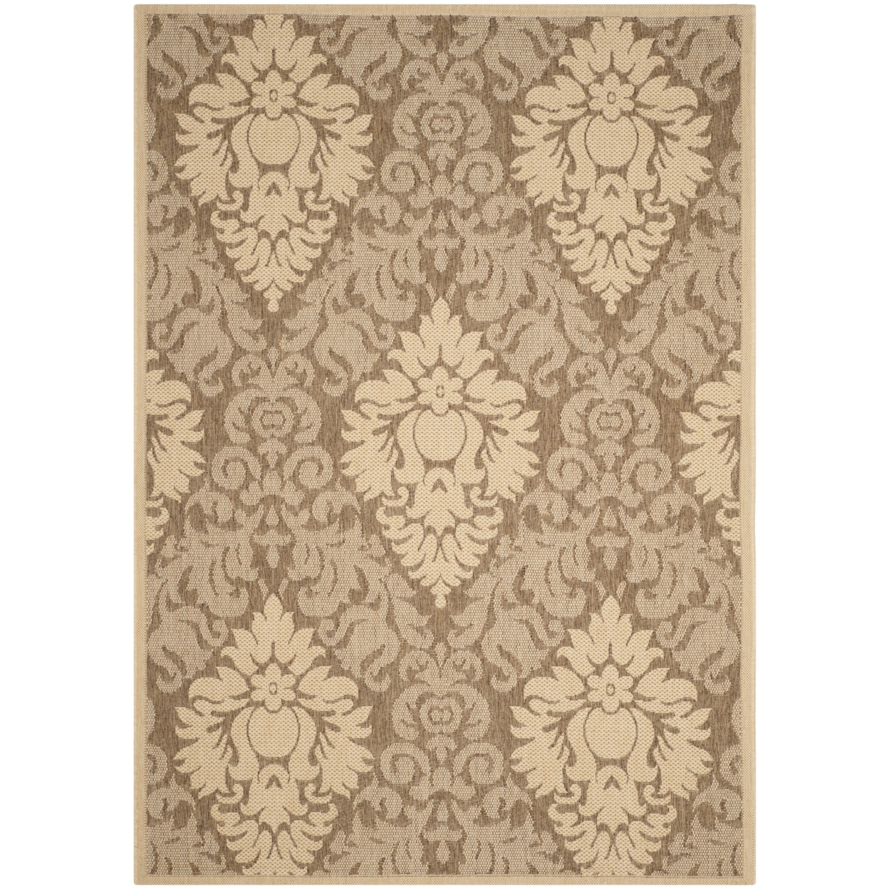 SAFAVIEH Outdoor CY2714-3009 Courtyard Brown / Natural Rug - 5' 3 X 7' 7