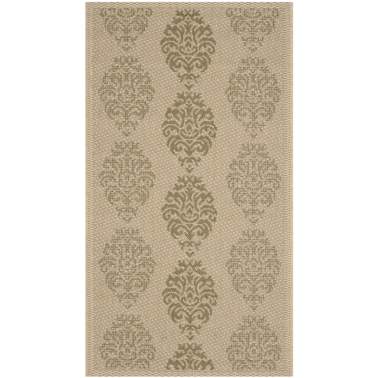 SAFAVIEH Outdoor CY2720-1E01 Courtyard Natural / Olive Rug - 6' 7 Round