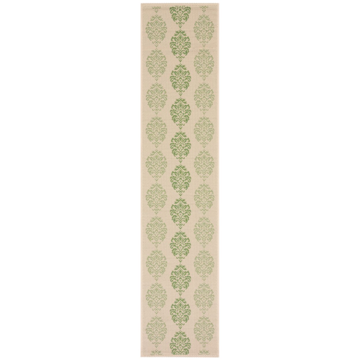 SAFAVIEH Outdoor CY2720-1E01 Courtyard Natural / Olive Rug - 2' 3 X 10'