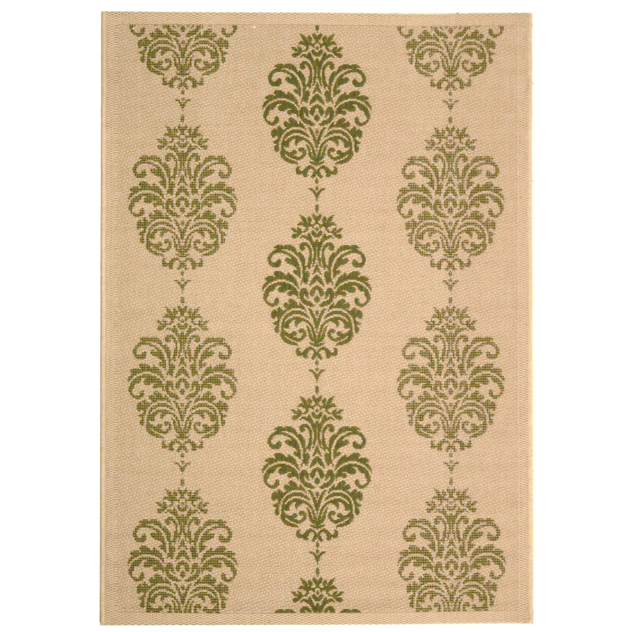 SAFAVIEH Outdoor CY2720-1E01 Courtyard Natural / Olive Rug - 4' X 5' 7