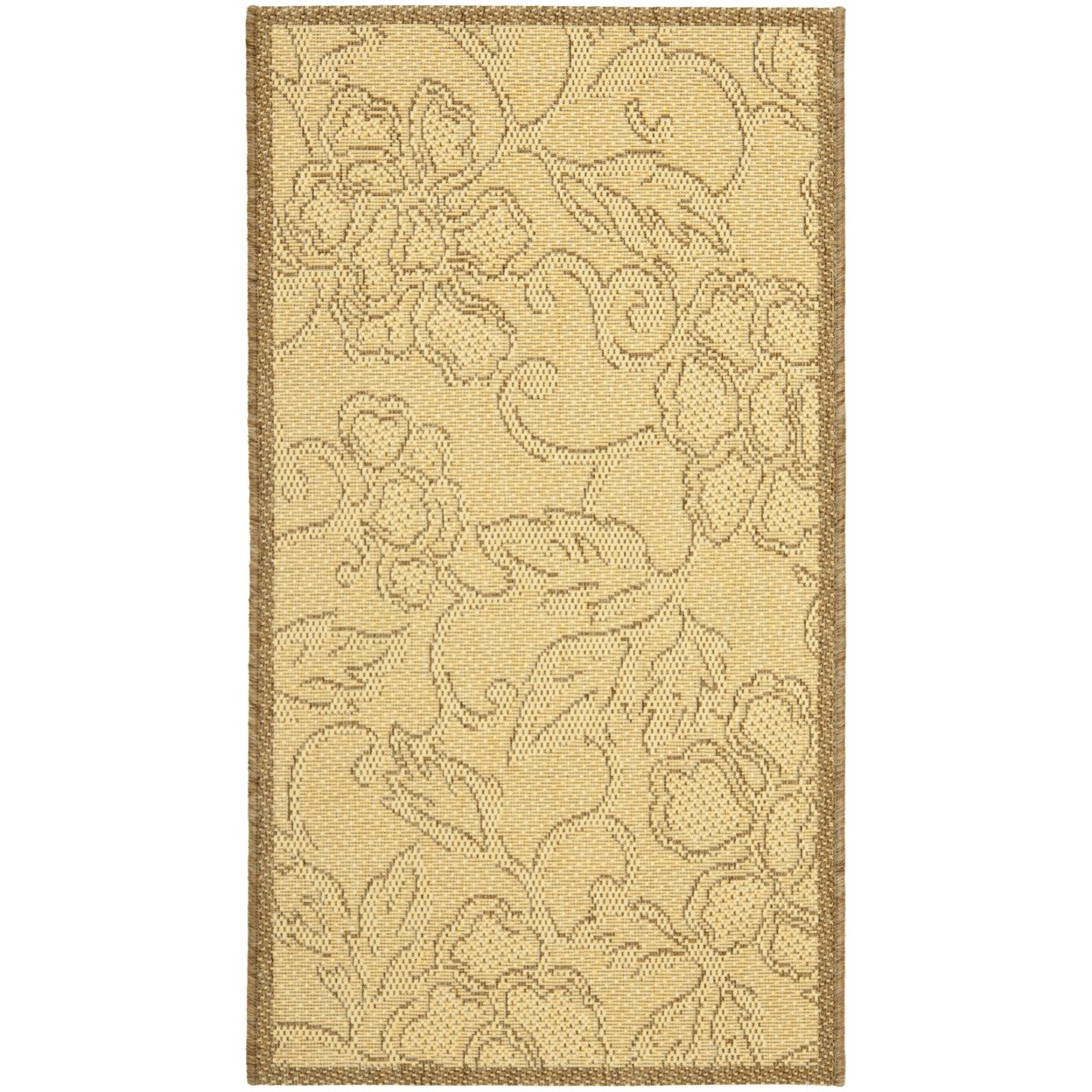 SAFAVIEH Outdoor CY2726-3001 Courtyard Natural / Brown Rug - 6' 7 Square