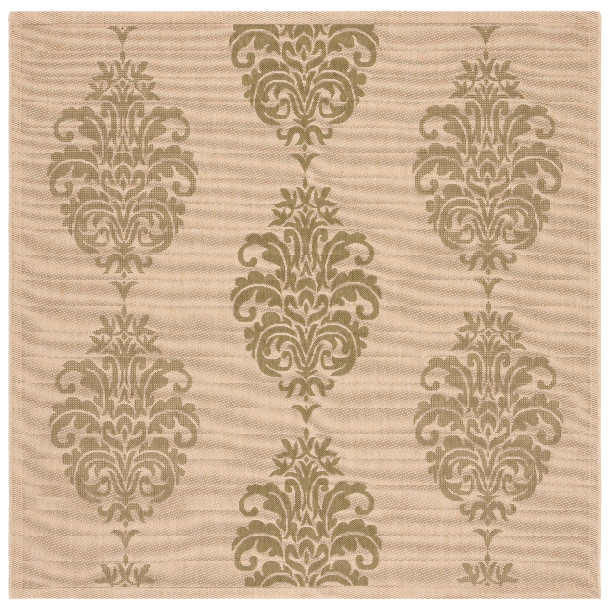 SAFAVIEH Outdoor CY2720-1E01 Courtyard Natural / Olive Rug - 6' 7 Square