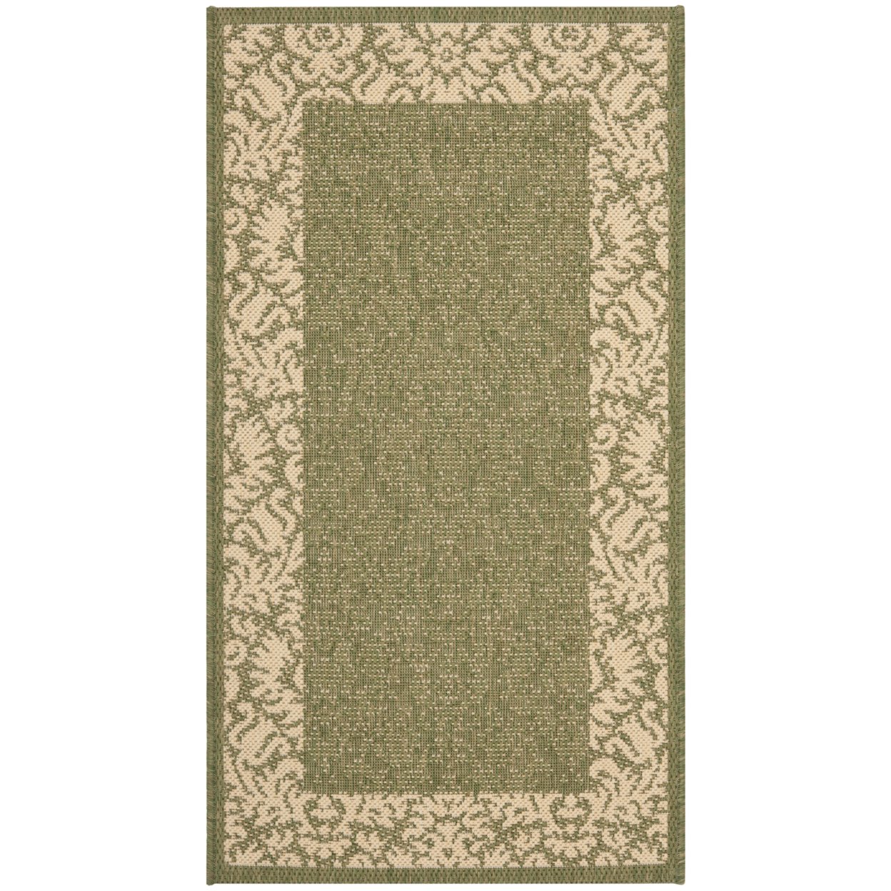SAFAVIEH Outdoor CY2727-1E06 Courtyard Olive / Natural Rug - 6' 7 Square