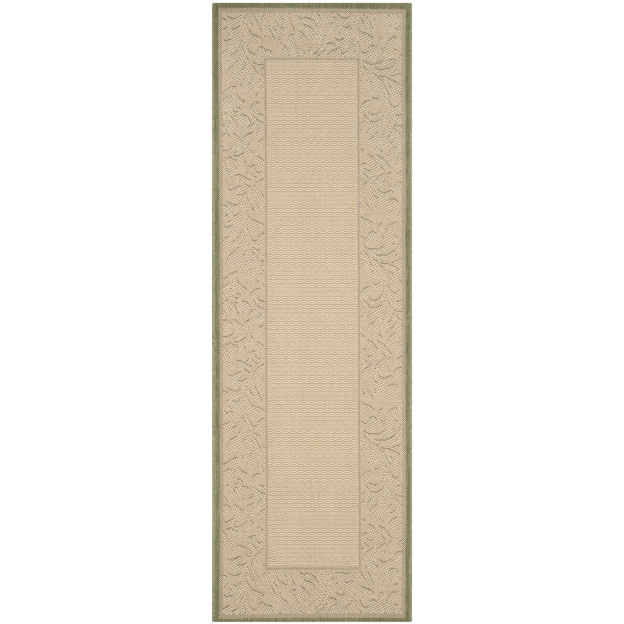 SAFAVIEH Outdoor CY2727-1E06 Courtyard Olive / Natural Rug - 2' 3 X 10'