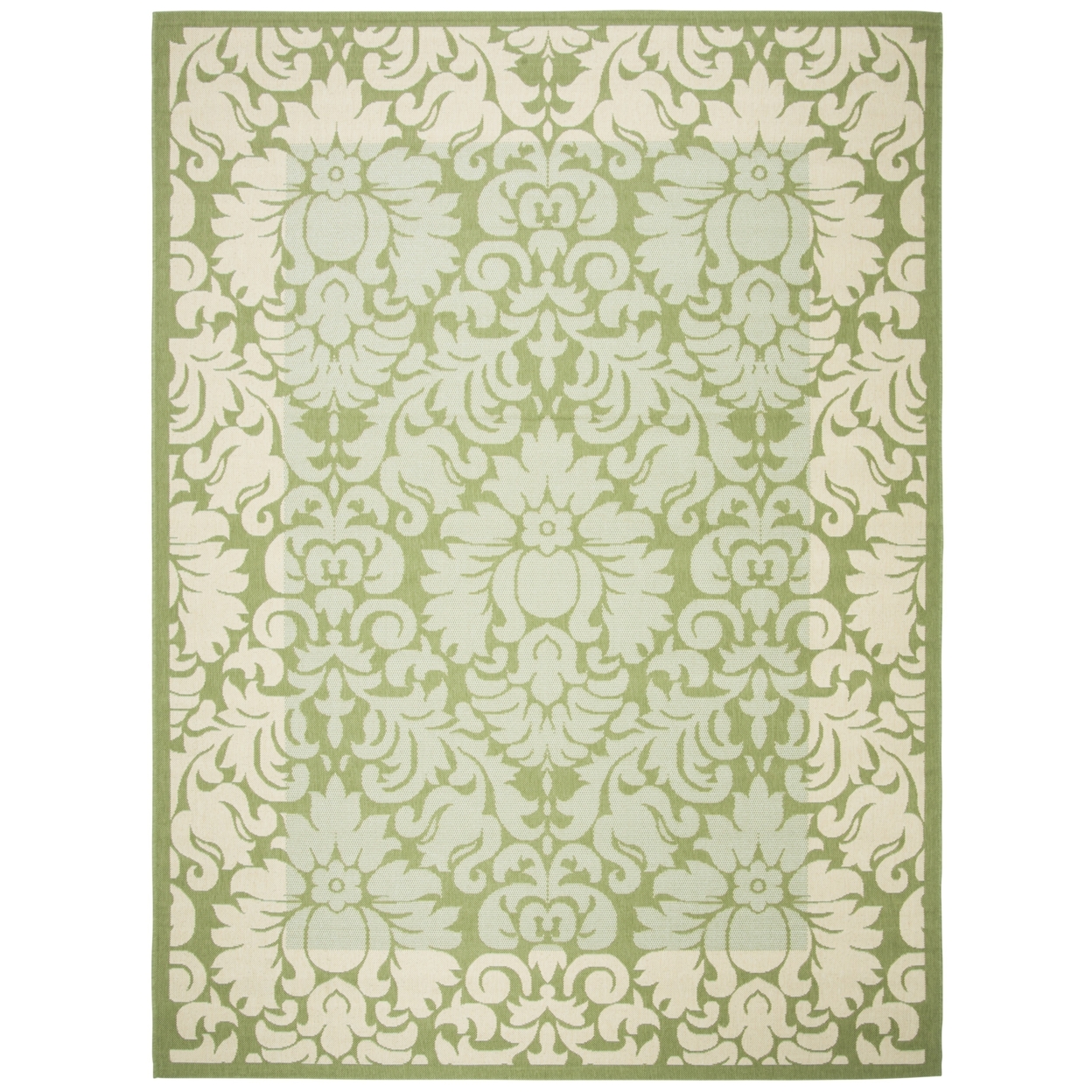 SAFAVIEH Outdoor CY2727-1E06 Courtyard Olive / Natural Rug - 8' X 11'
