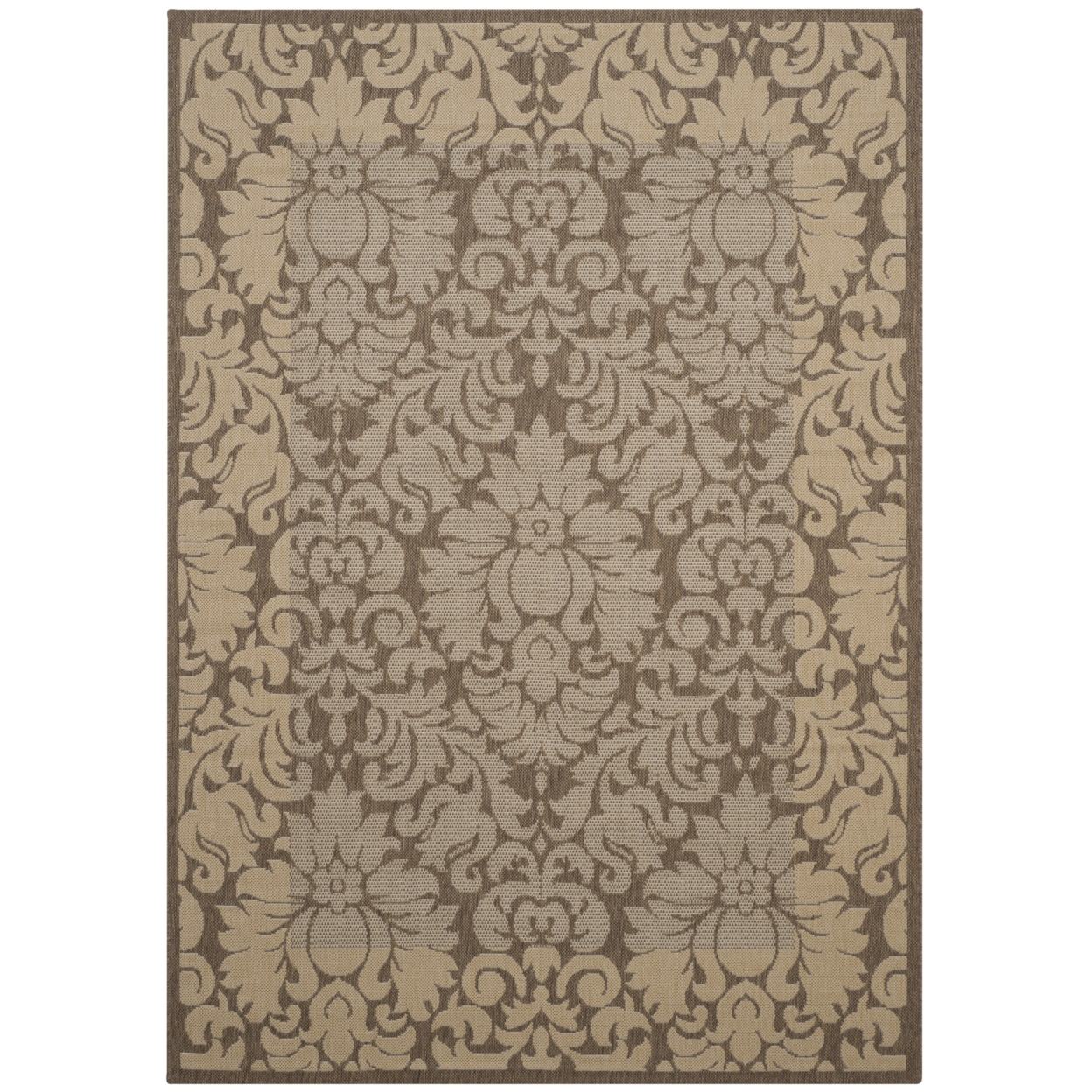 SAFAVIEH Outdoor CY2727-3009 Courtyard Brown / Natural Rug - 5' 3 X 7' 7
