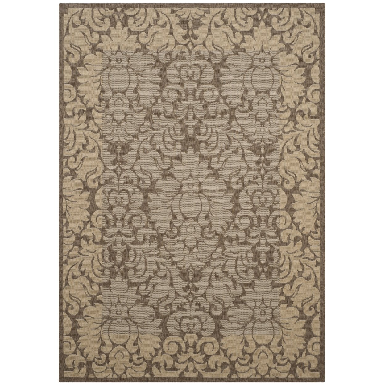 SAFAVIEH Outdoor CY2727-3009 Courtyard Brown / Natural Rug - 4' X 5' 7
