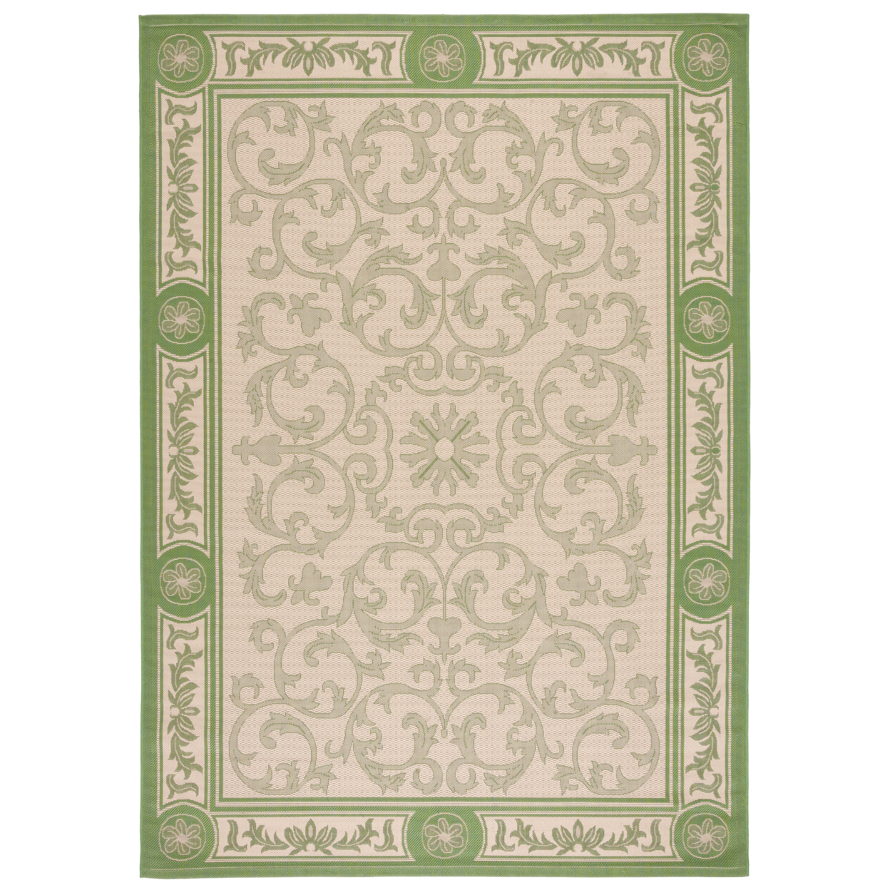 SAFAVIEH Outdoor CY2829-1E01 Courtyard Natural / Olive Rug - 8' X 11'
