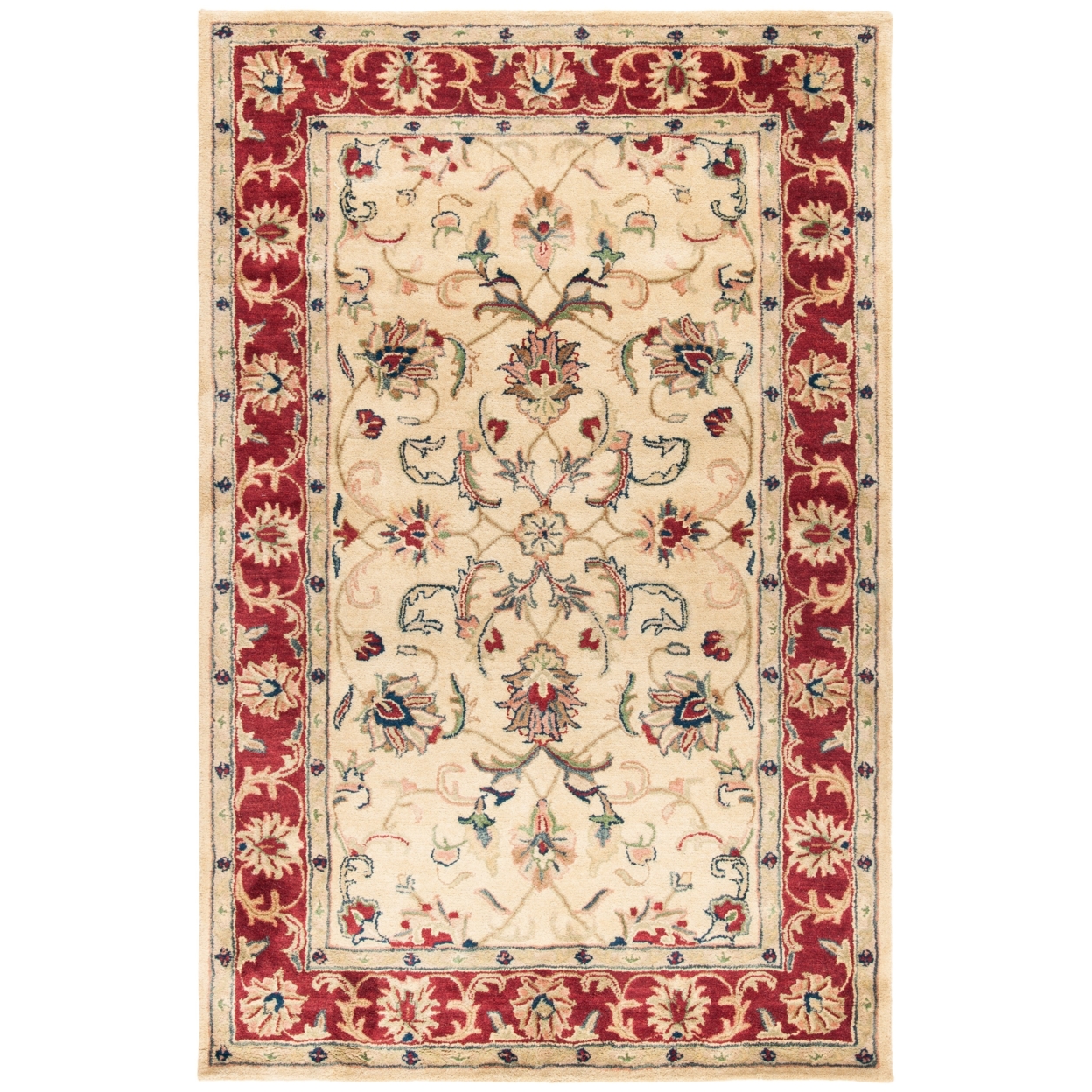 SAFAVIEH CL398A Classic Gold / Red - 4' 6 X 6' 6 Oval