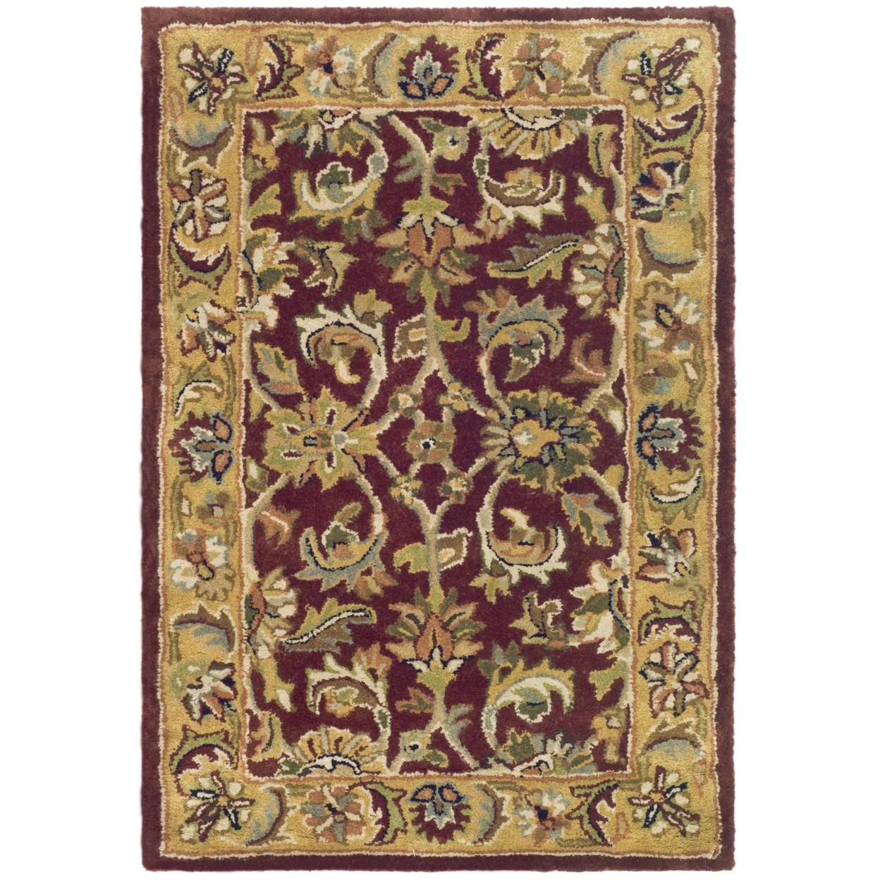 SAFAVIEH Classic Collection CL758C Handmade Red/Gold Rug - 6' Round