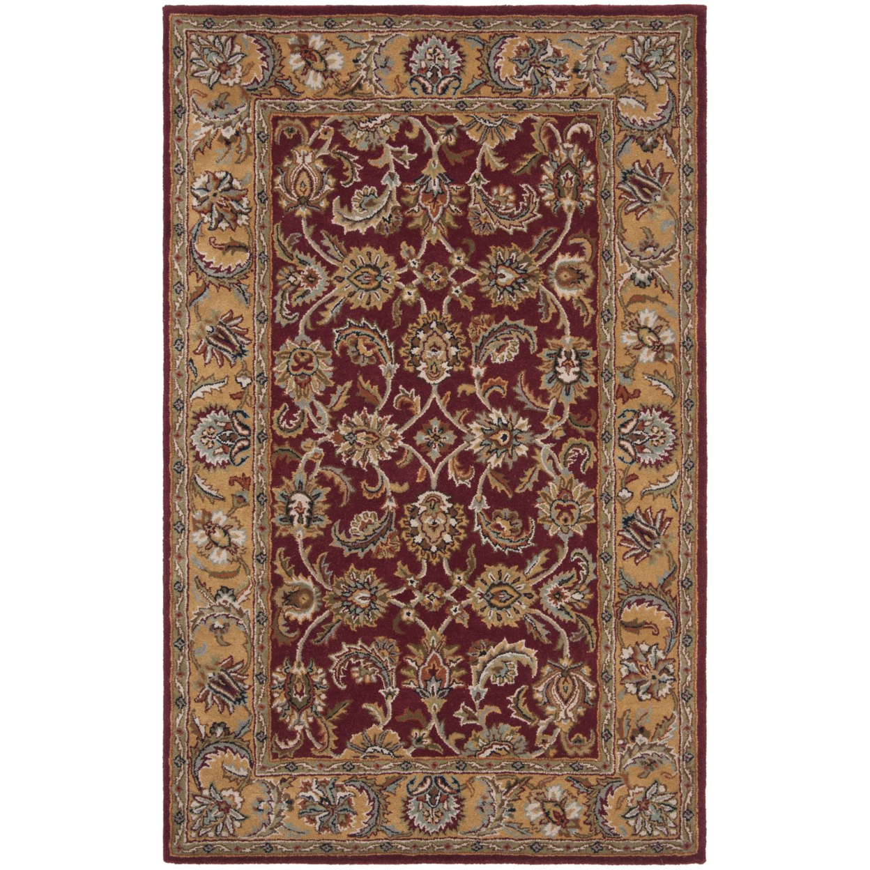 SAFAVIEH Classic Collection CL758C Handmade Red/Gold Rug - 5' X 8'