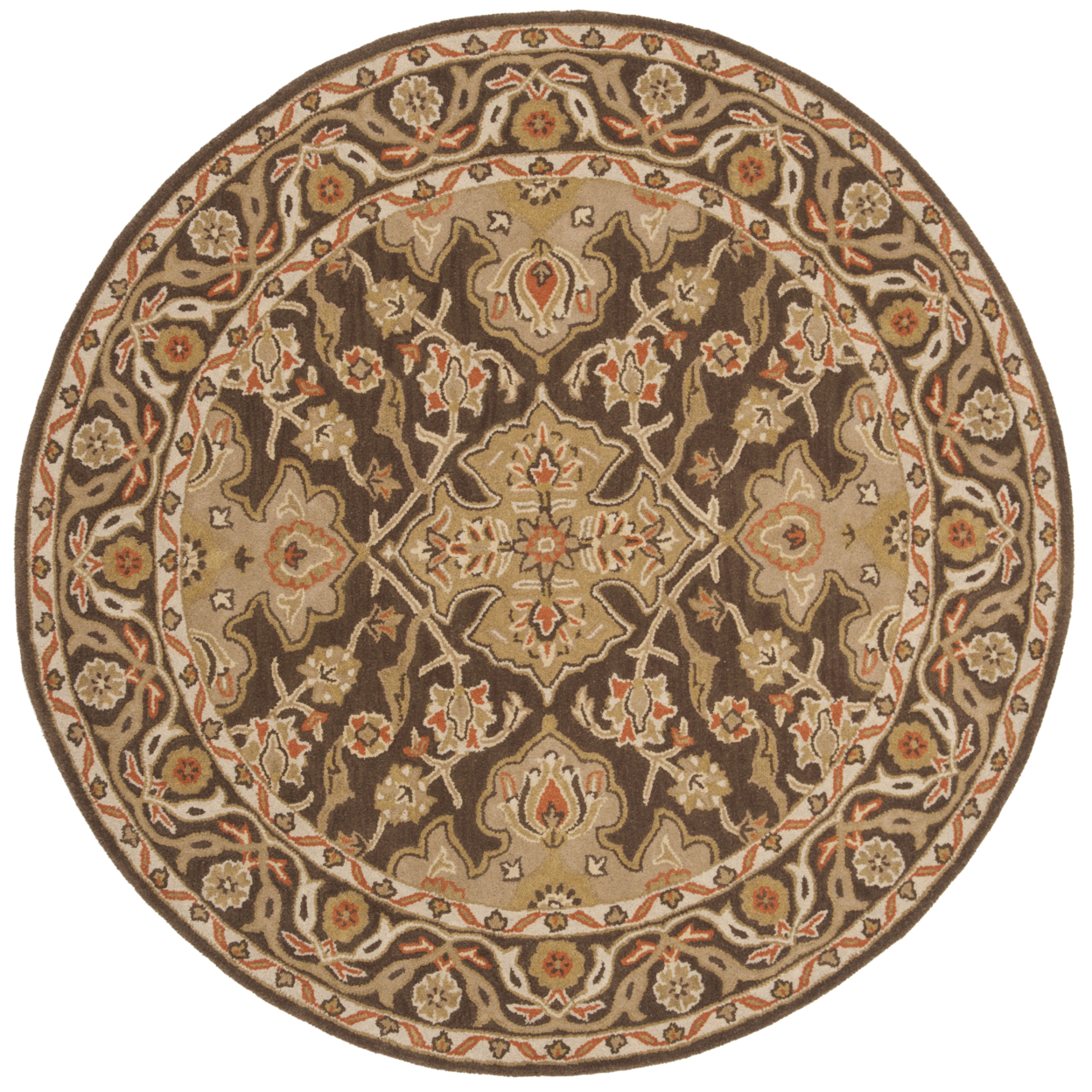 SAFAVIEH Classic CL931A Handmade Brown / Brown Rug - 6' Round