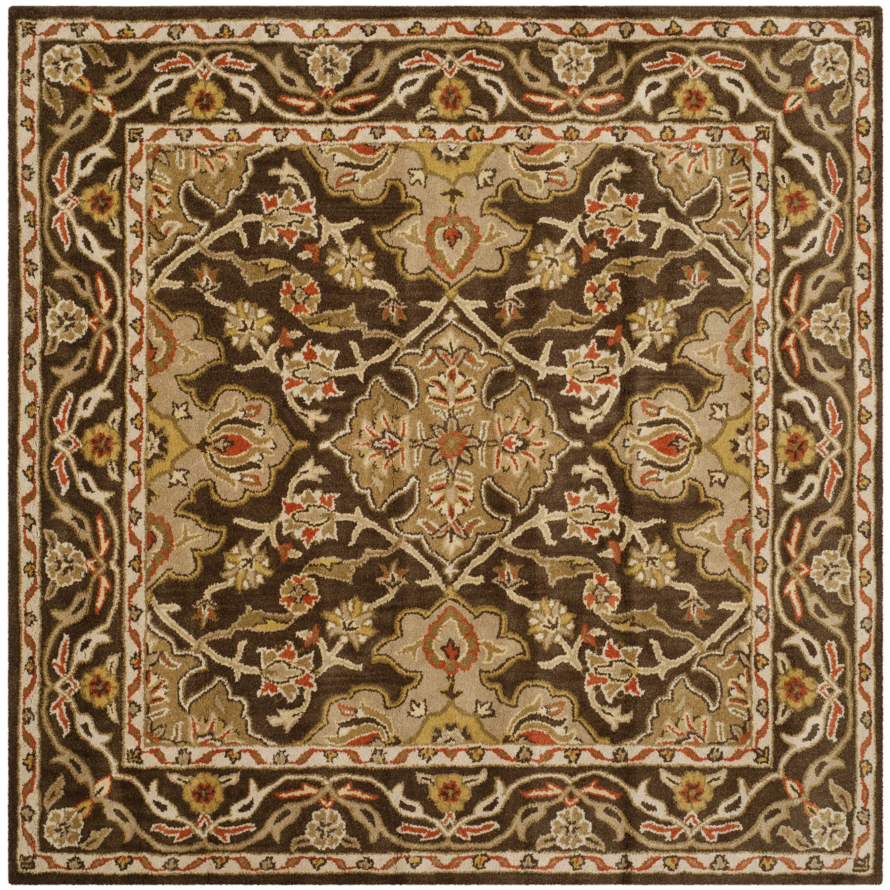 SAFAVIEH Classic CL931A Handmade Brown / Brown Rug - 6' Square