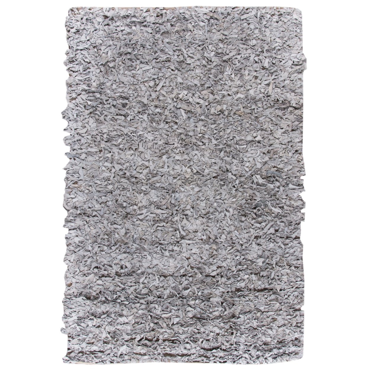 SAFAVIEH Leather Shag LSG511C Hand-knotted White Rug - 2' 3 X 4'