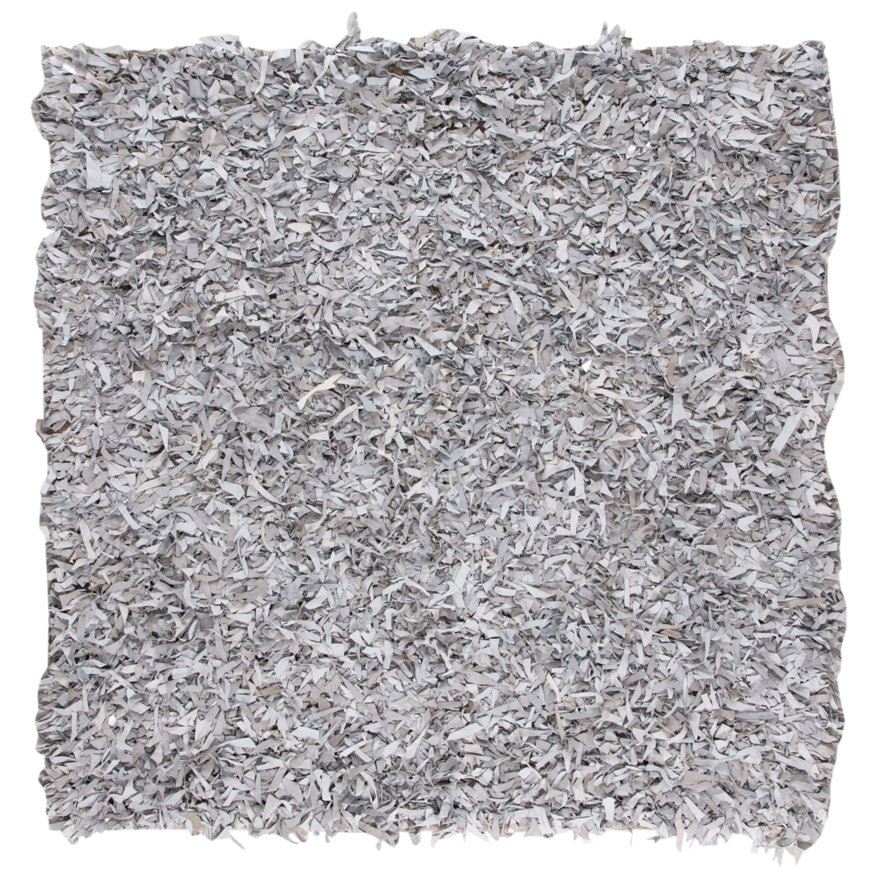 SAFAVIEH Leather Shag LSG511C Hand-knotted White Rug - 6' Square