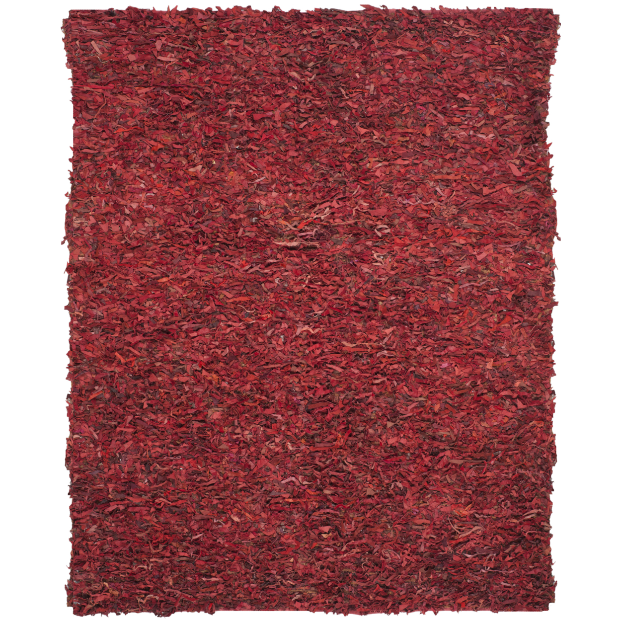 SAFAVIEH Leather Shag LSG511D Hand-knotted Red Rug - 8' X 10'