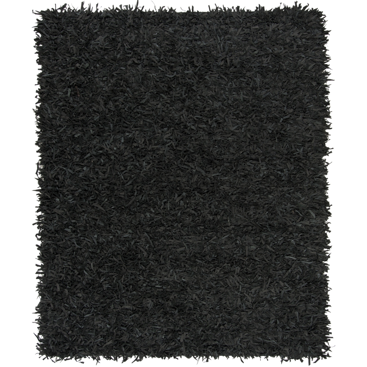 SAFAVIEH Leather Shag LSG601A Hand-knotted Black Rug - 5' X 8'