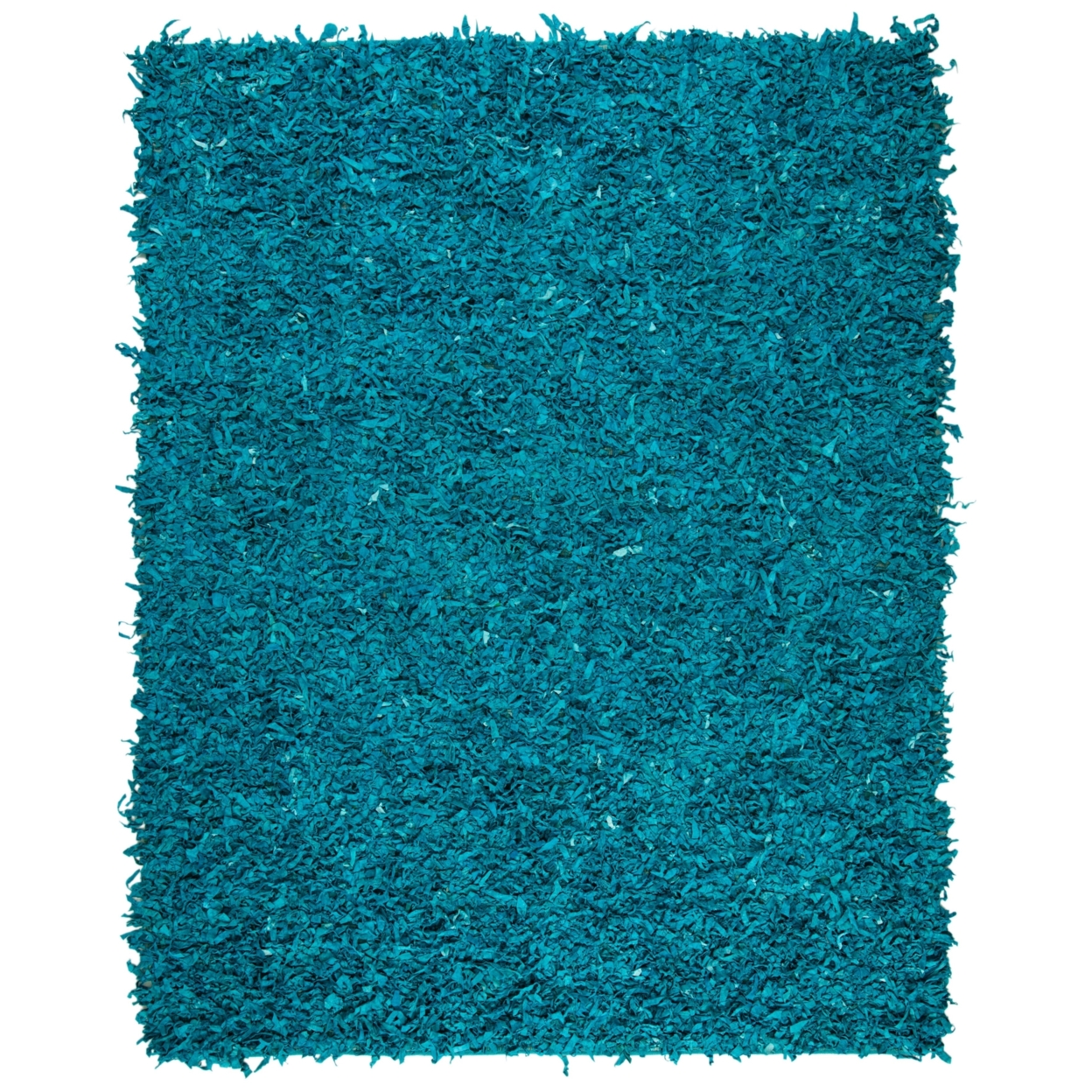 SAFAVIEH Leather Shag LSG511L Hand-knotted Light Blue Rug - 5' X 8'