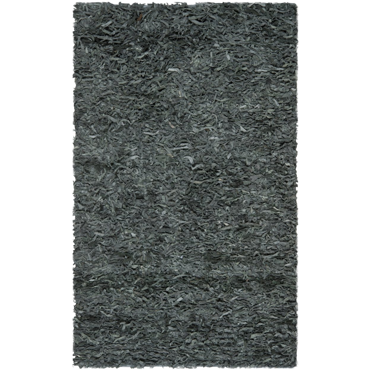 SAFAVIEH Leather Shag LSG511N Hand-knotted Grey Rug - 2' 3 X 4'