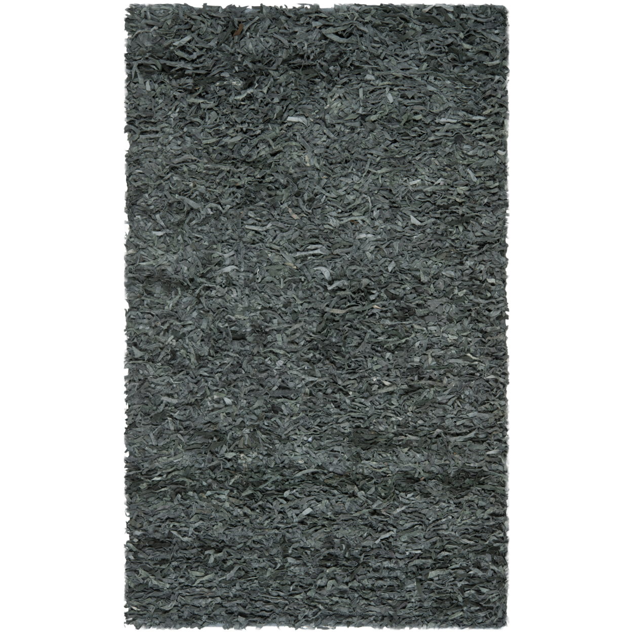 SAFAVIEH Leather Shag LSG511N Hand-knotted Grey Rug - 6' Square