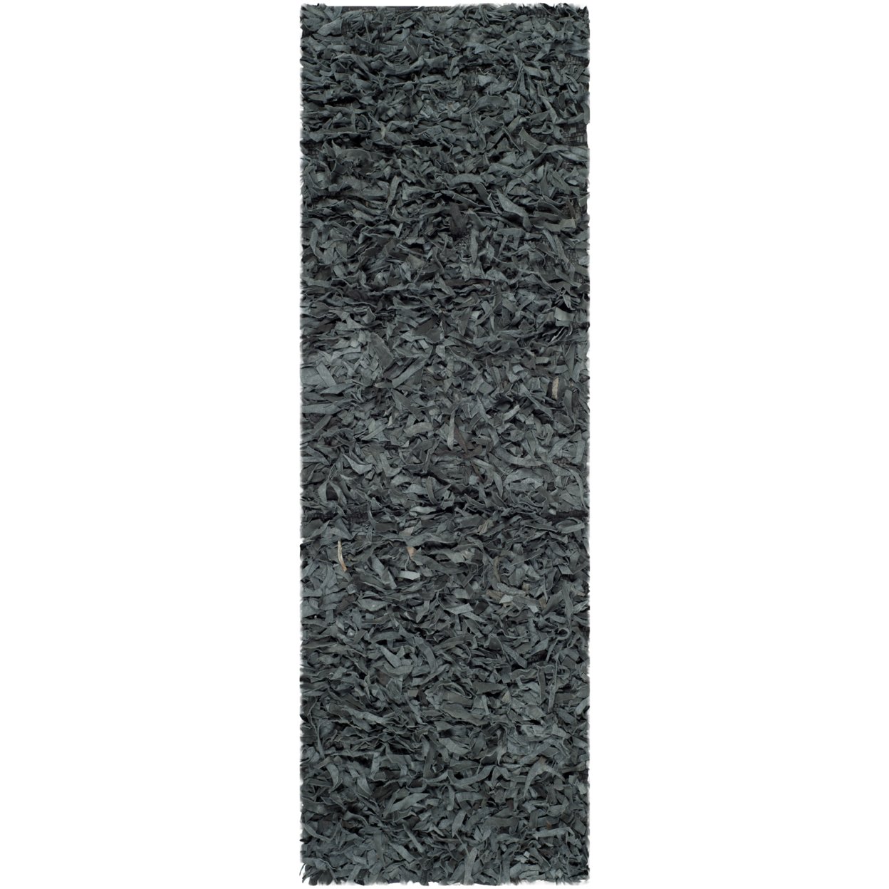 SAFAVIEH Leather Shag LSG511N Hand-knotted Grey Rug - 2' 3 X 4'