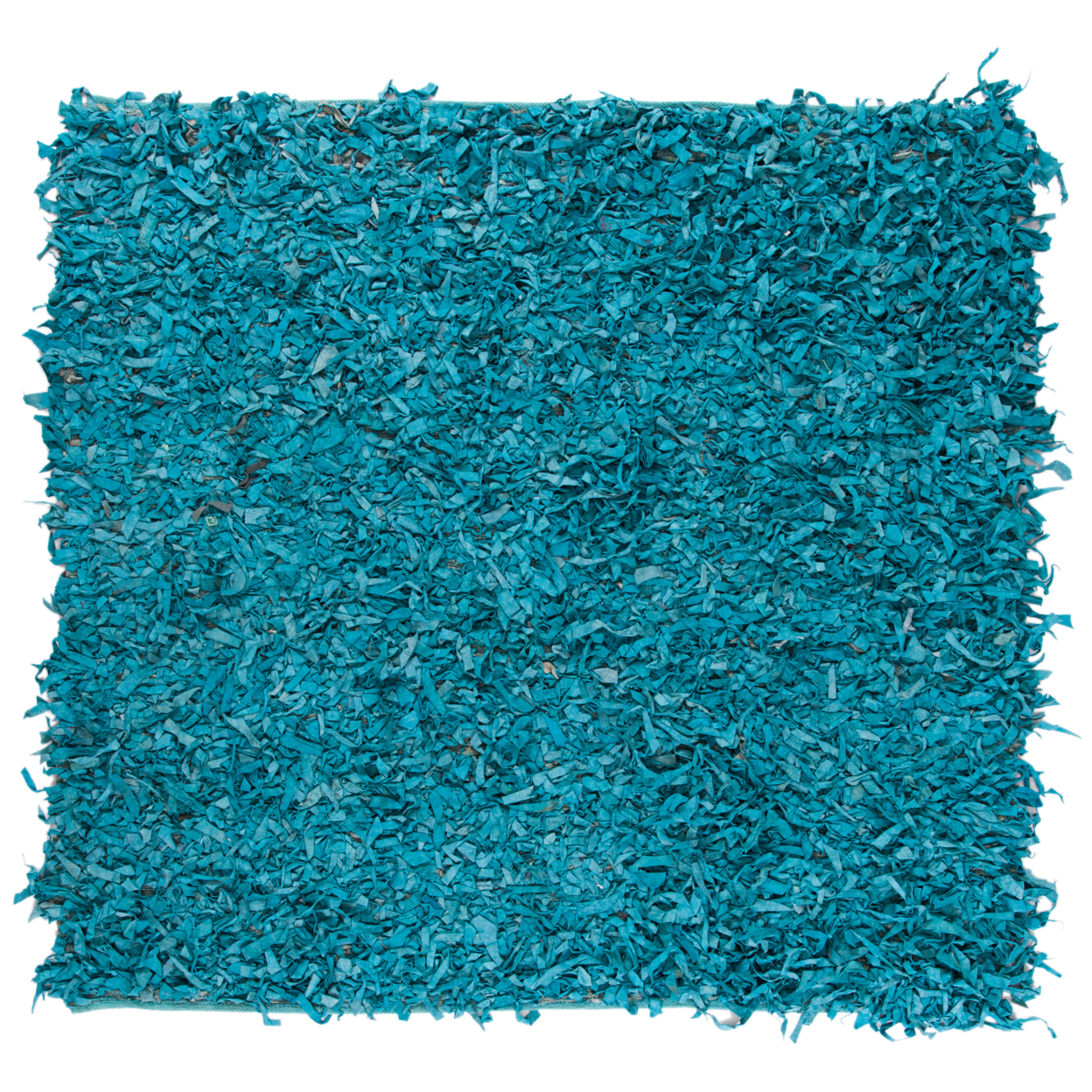 SAFAVIEH Leather Shag LSG511L Hand-knotted Light Blue Rug - 6' Square