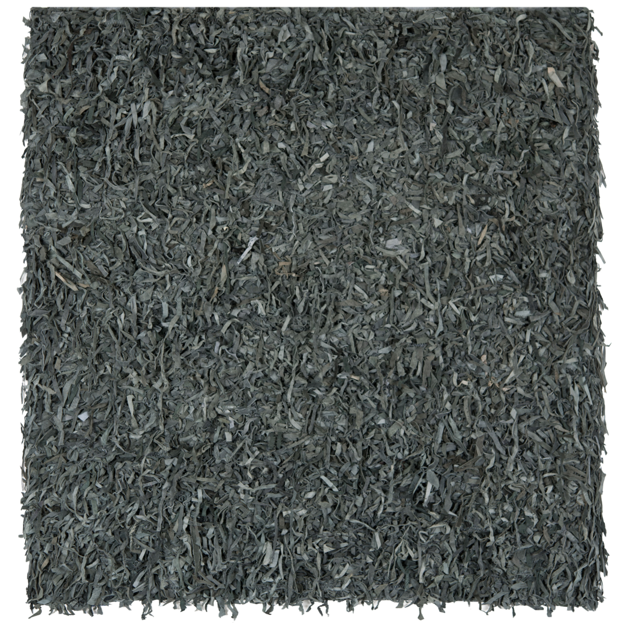 SAFAVIEH Leather Shag LSG511N Hand-knotted Grey Rug - 6' Square