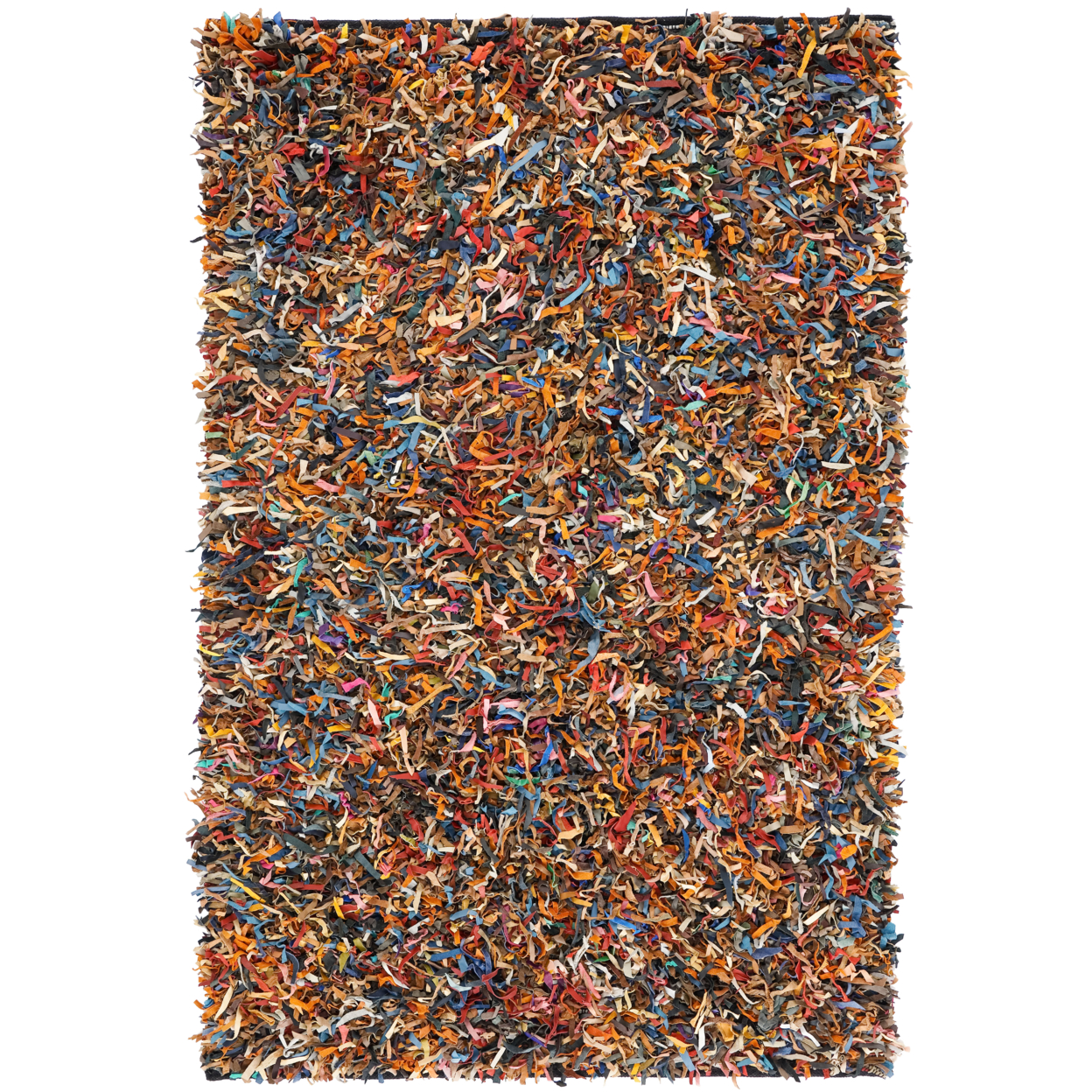 SAFAVIEH Leather Shag LSG511M Hand-knotted Multi Rug - 5' X 8'