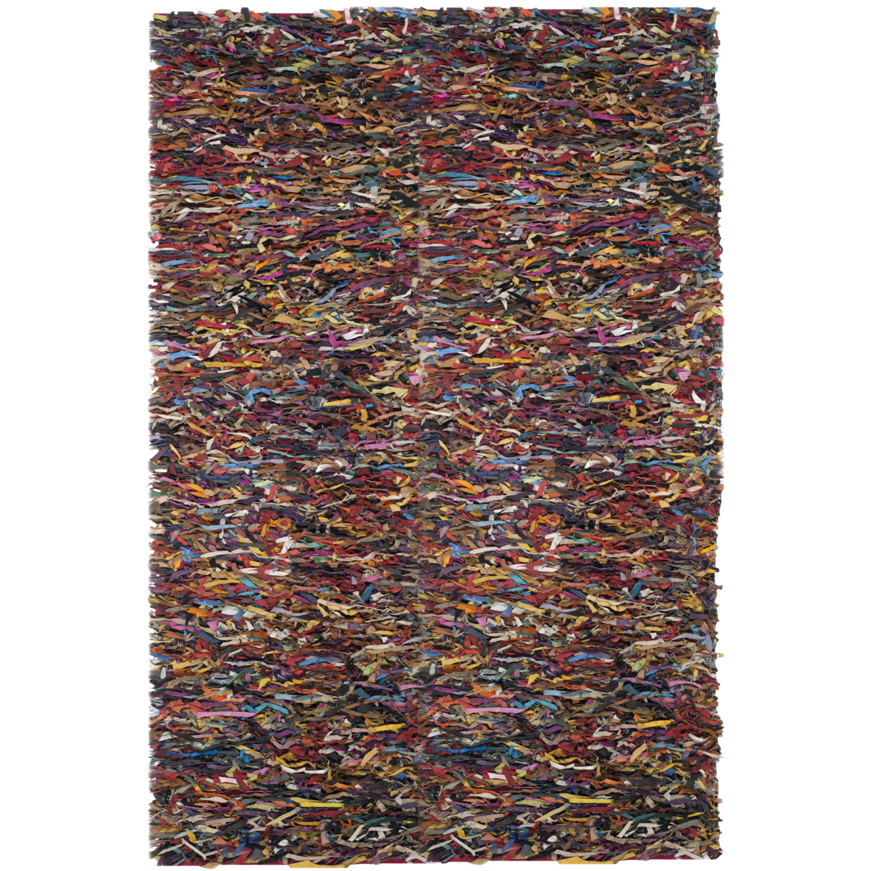 SAFAVIEH Leather Shag LSG511M Hand-knotted Multi Rug - 6' X 9'
