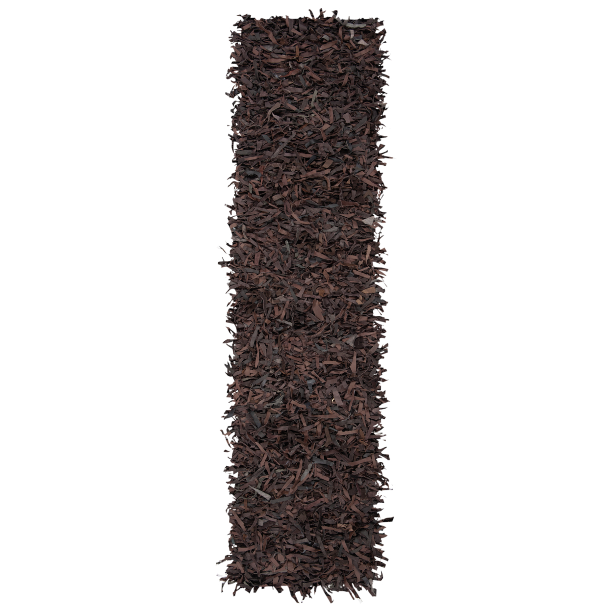 SAFAVIEH Leather Shag LSG601K Hand-knotted Dark Brown Rug - 5' Square