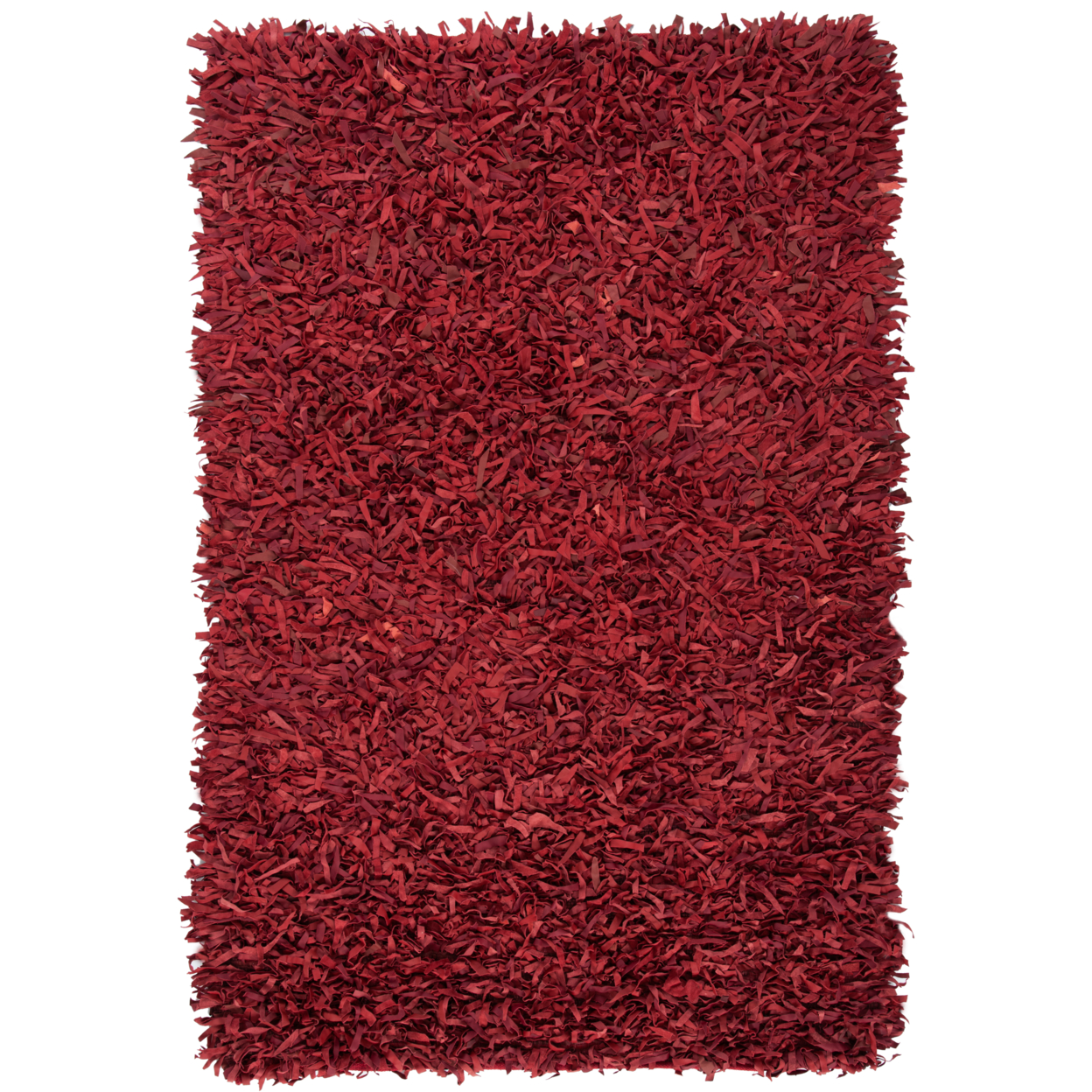 SAFAVIEH Leather Shag LSG601D Hand-knotted Red Rug - 4' X 6'