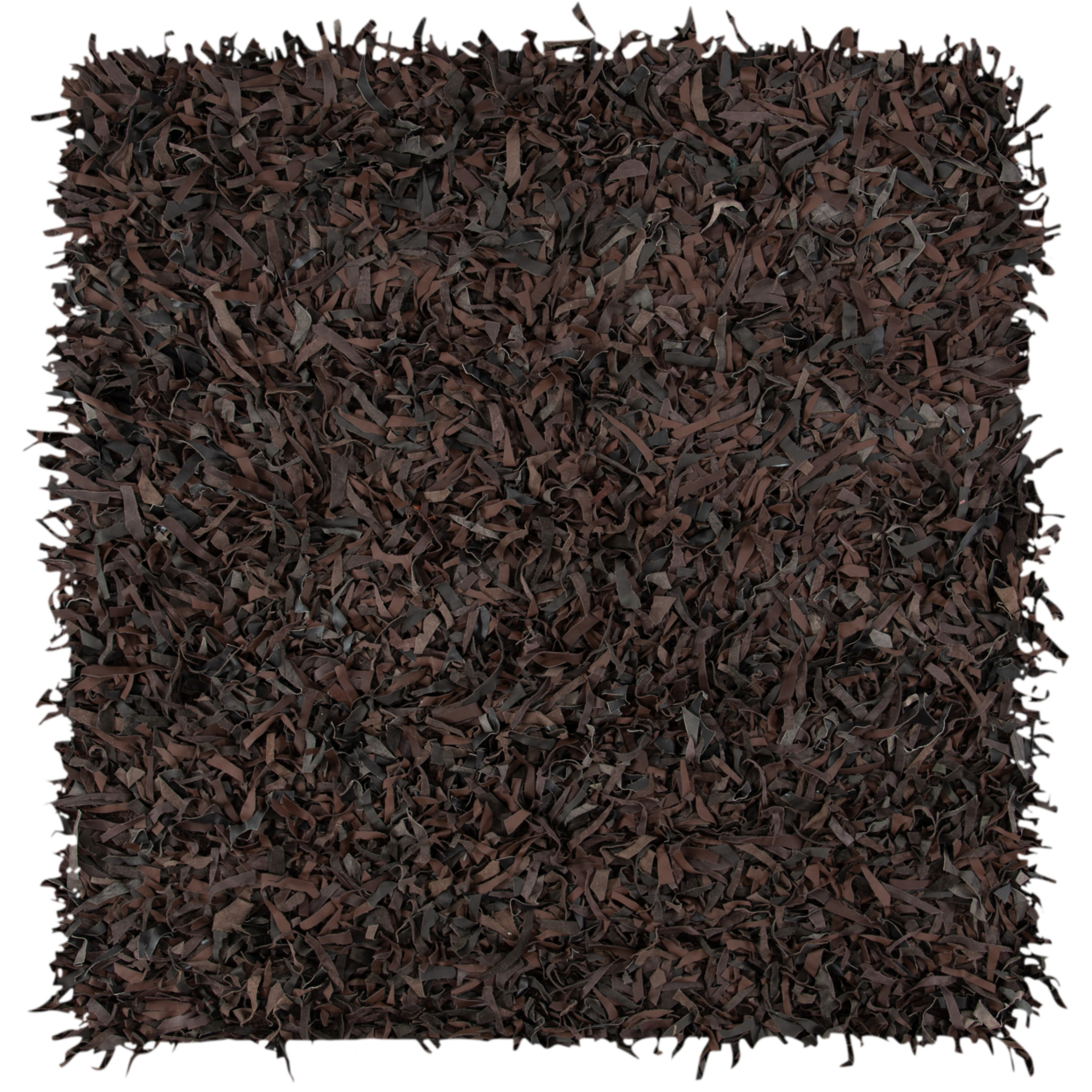 SAFAVIEH Leather Shag LSG601K Hand-knotted Dark Brown Rug - 5' Square