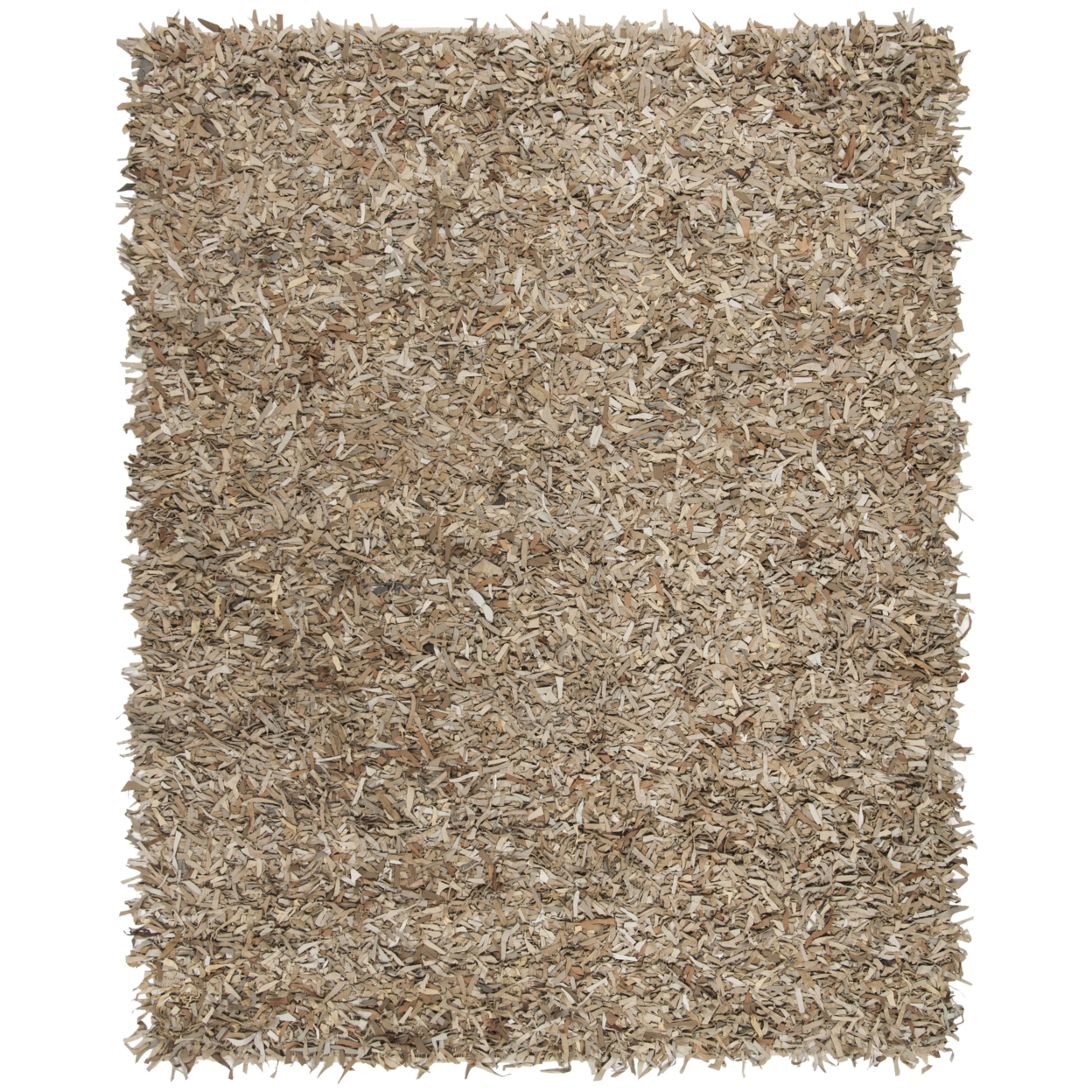 SAFAVIEH Leather Shag LSG601H Hand-knotted Beige Rug - 8' X 10'