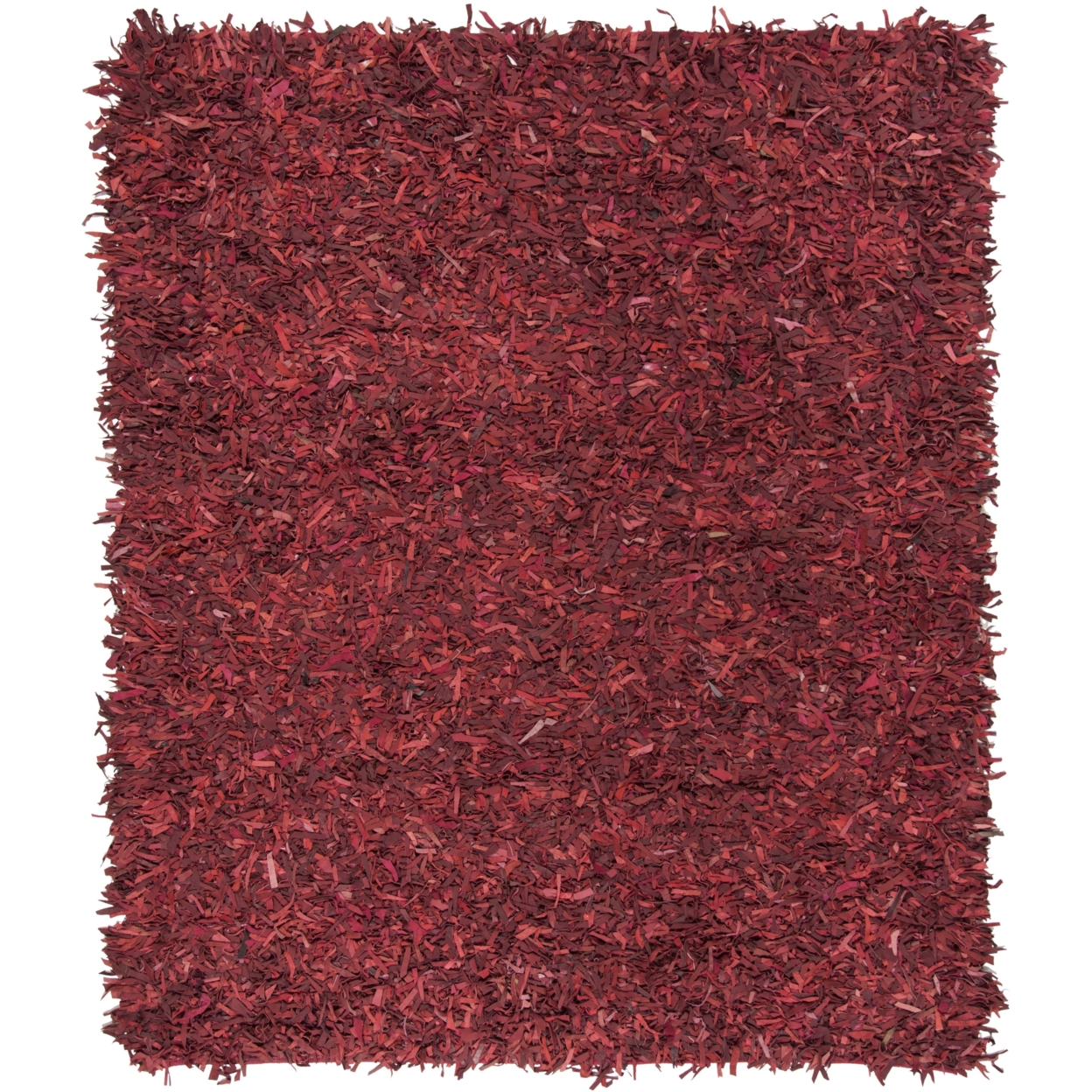 SAFAVIEH Leather Shag LSG601D Hand-knotted Red Rug - 8' X 10'
