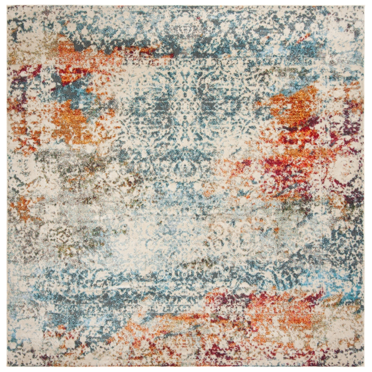 SAFAVIEH Luxor Collection LUX308A Ivory / Blue Rug - 2' 2 X 11'
