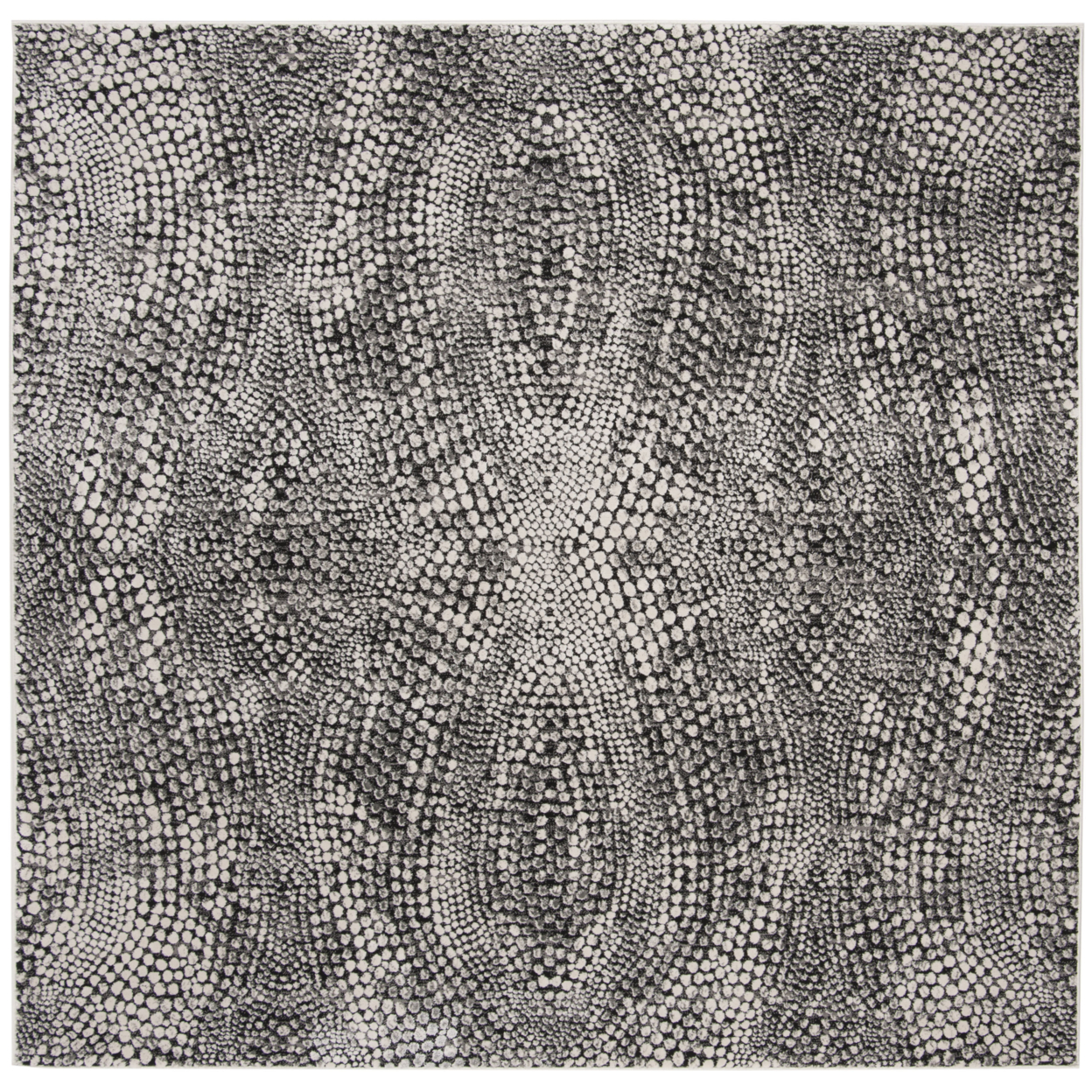 SAFAVIEH Lurex Collection LUR185Z Black / Light Grey Rug - 8' Square