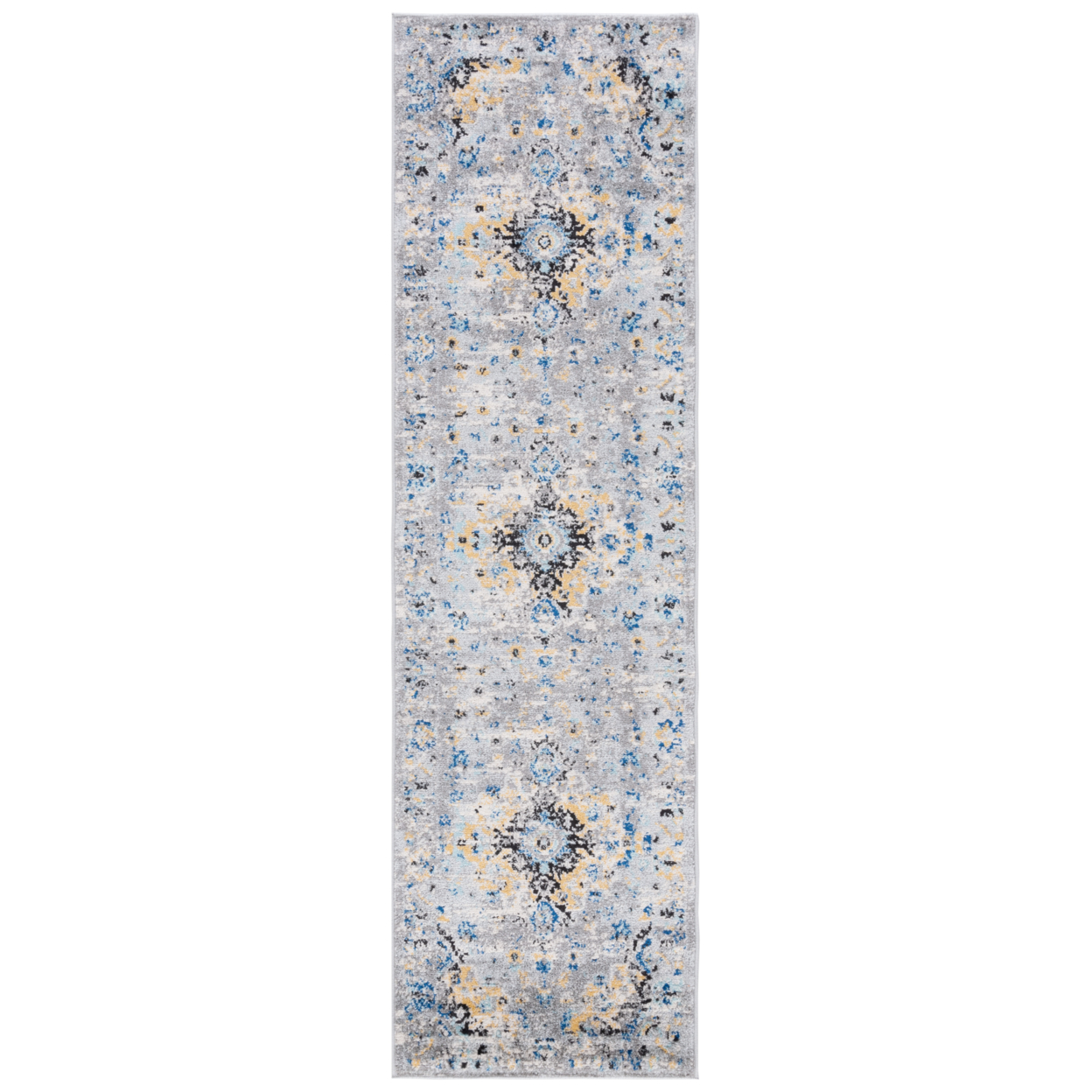 SAFAVIEH Madison Collection MAD154D Grey / Gold Rug - 2' 3 X 8'