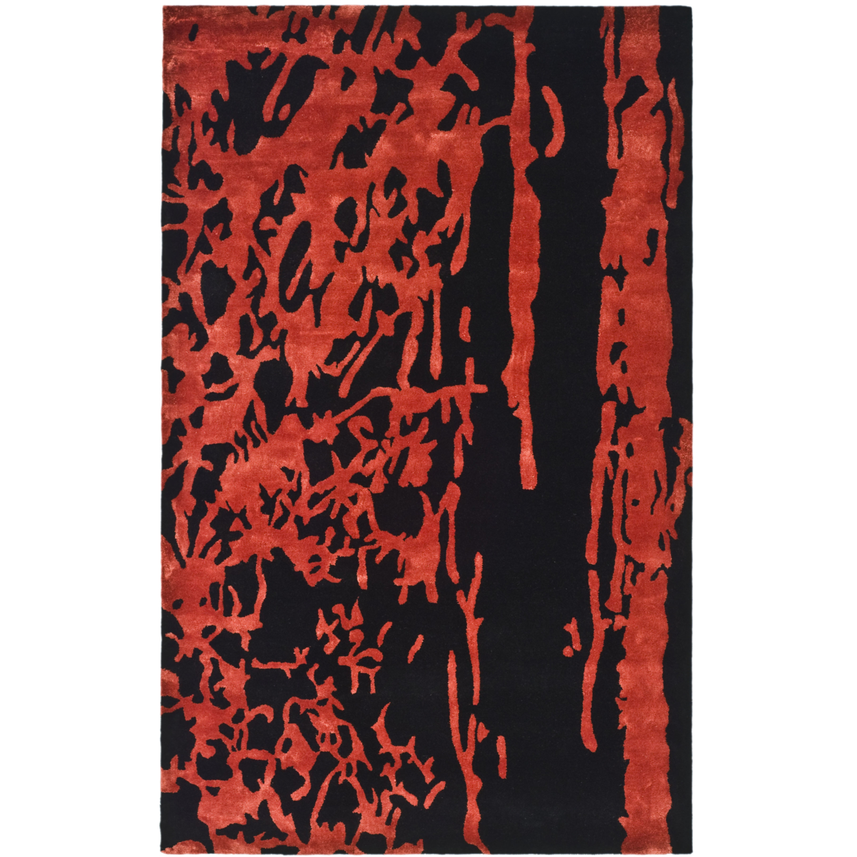 SAFAVIEH Soho Collection SOH326B Handmade Black / Red Rug - 6' X 9'